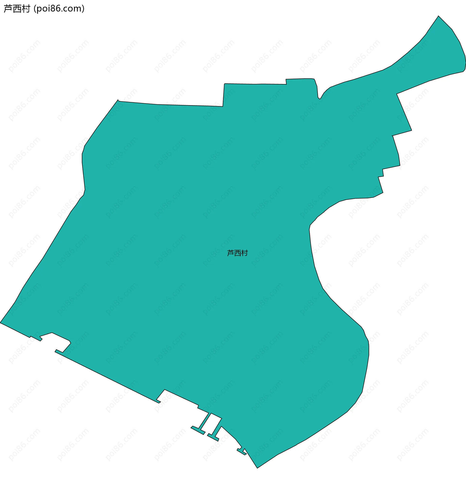 芦西村边界地图