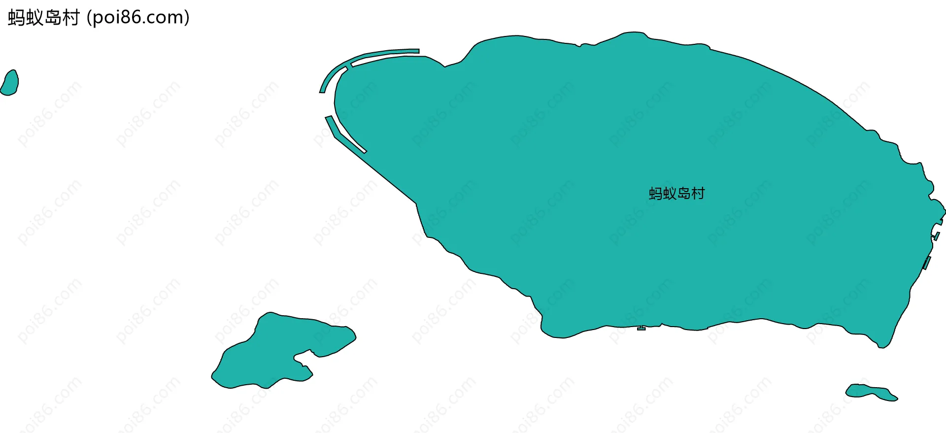 蚂蚁岛村边界地图