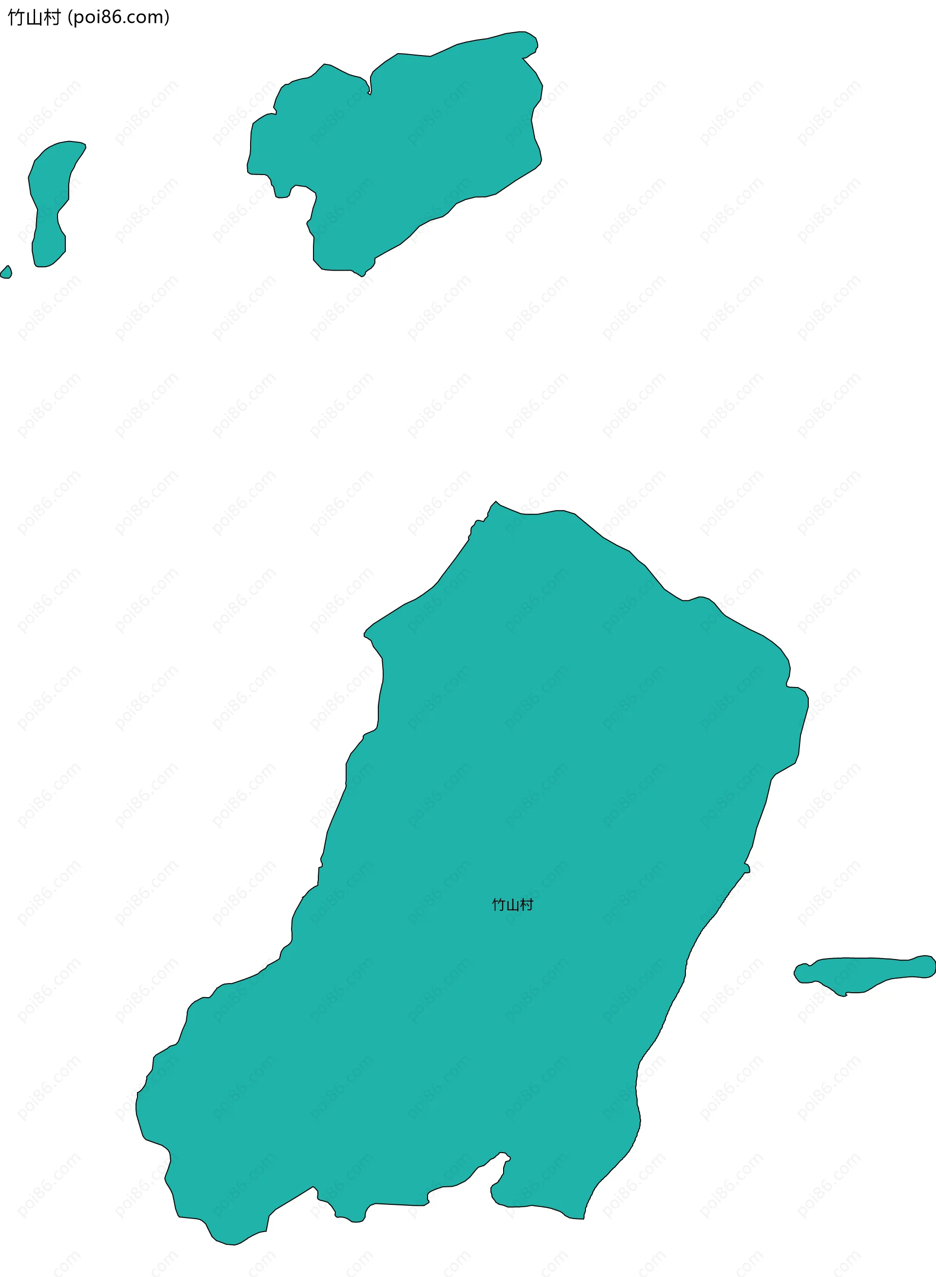 竹山村边界地图