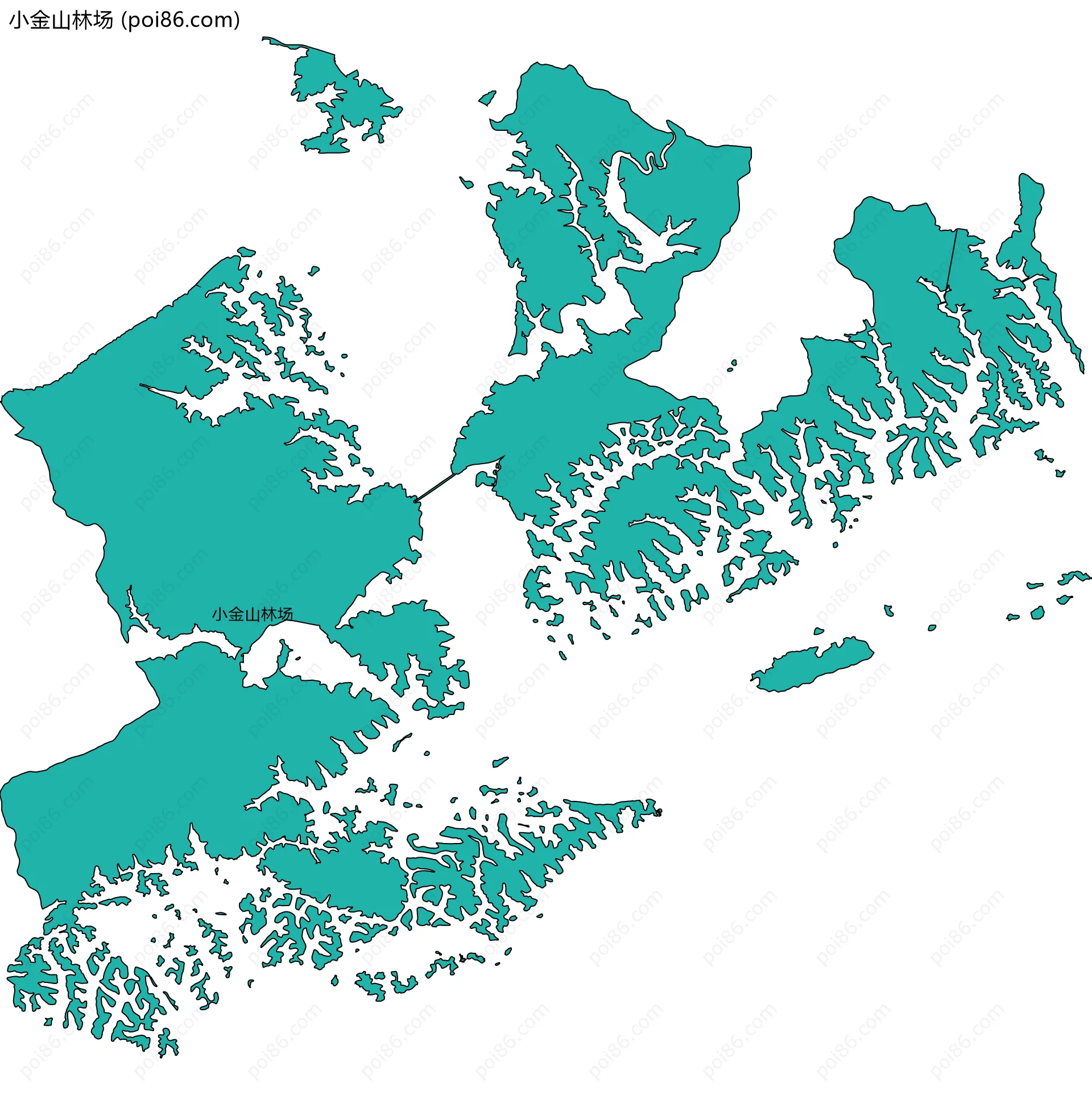 小金山林场边界地图(五级行政区划)