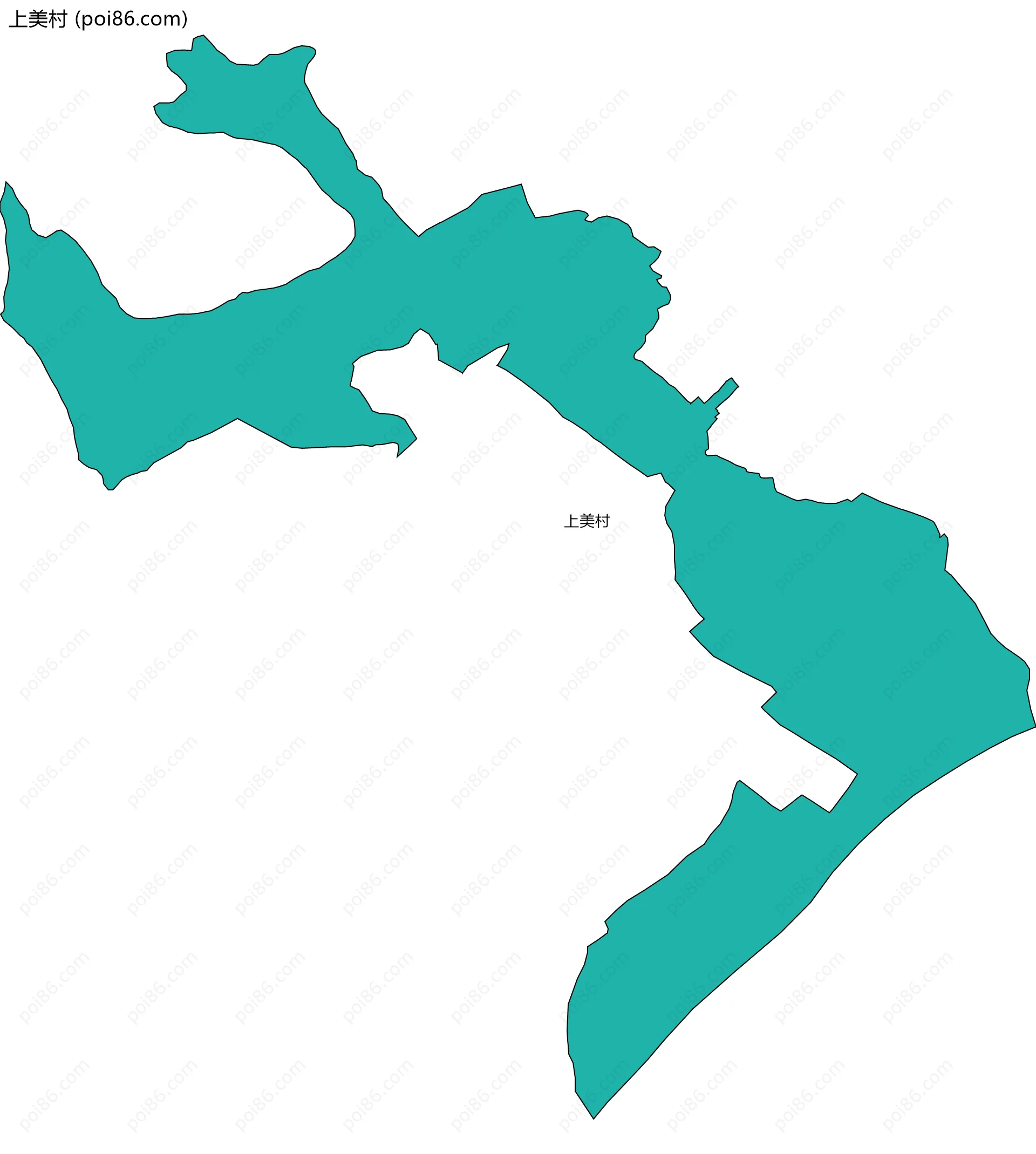 上美村边界地图