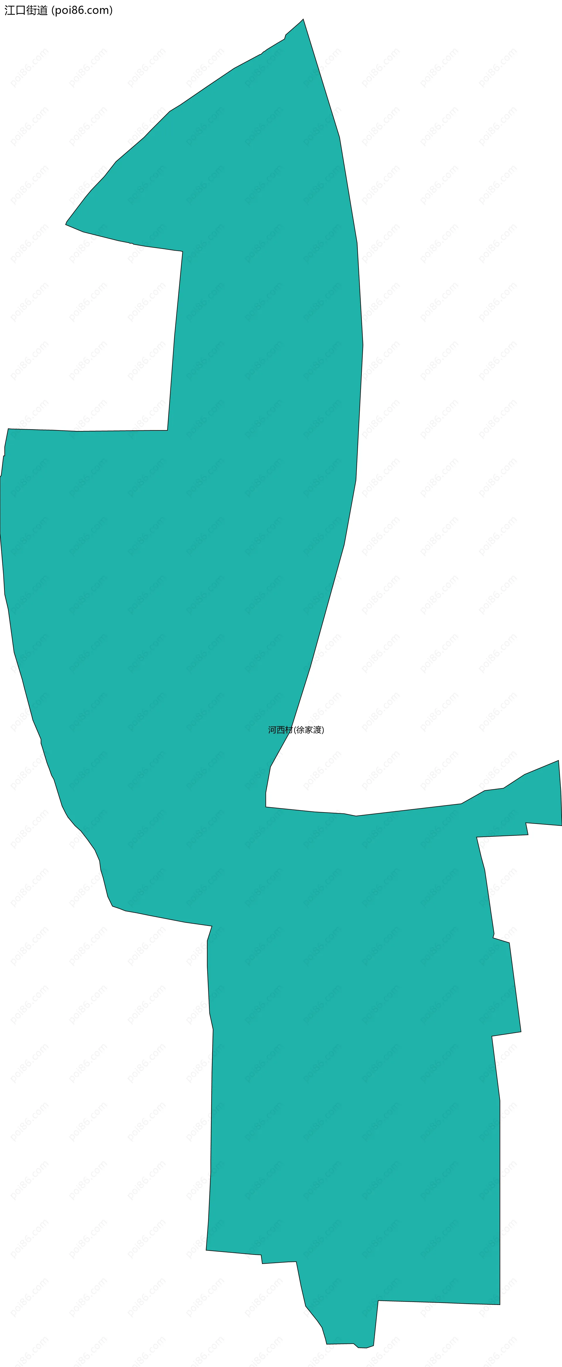 江口街道边界地图(五级行政区划)