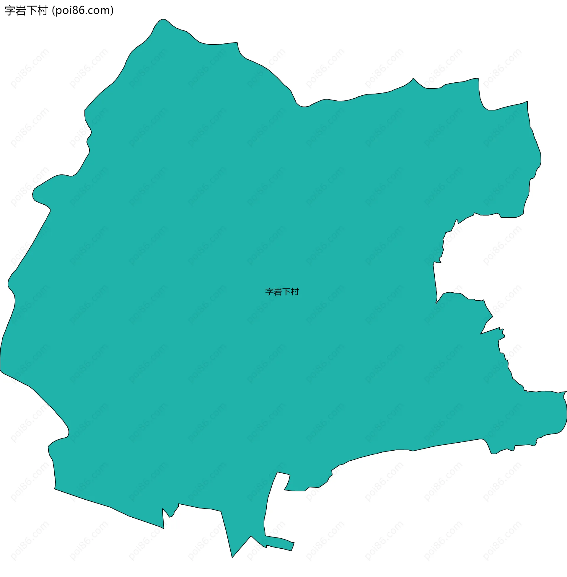 字岩下村边界地图