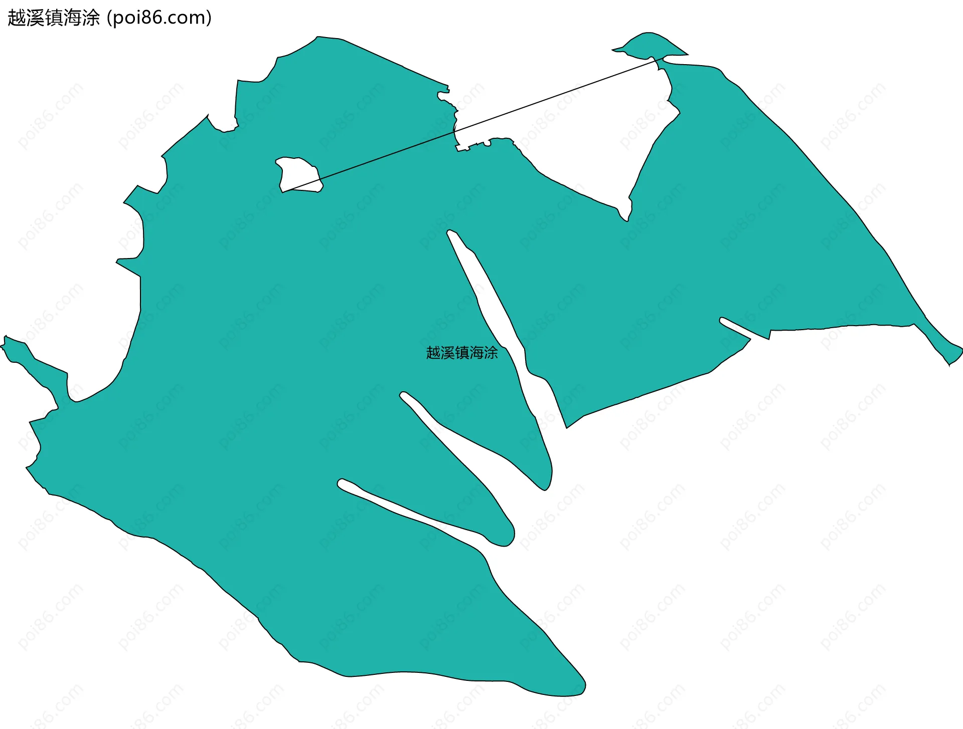 越溪镇海涂边界地图