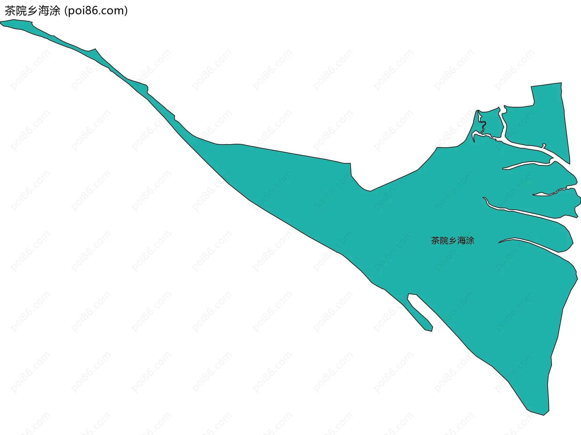 茶院乡海涂边界地图