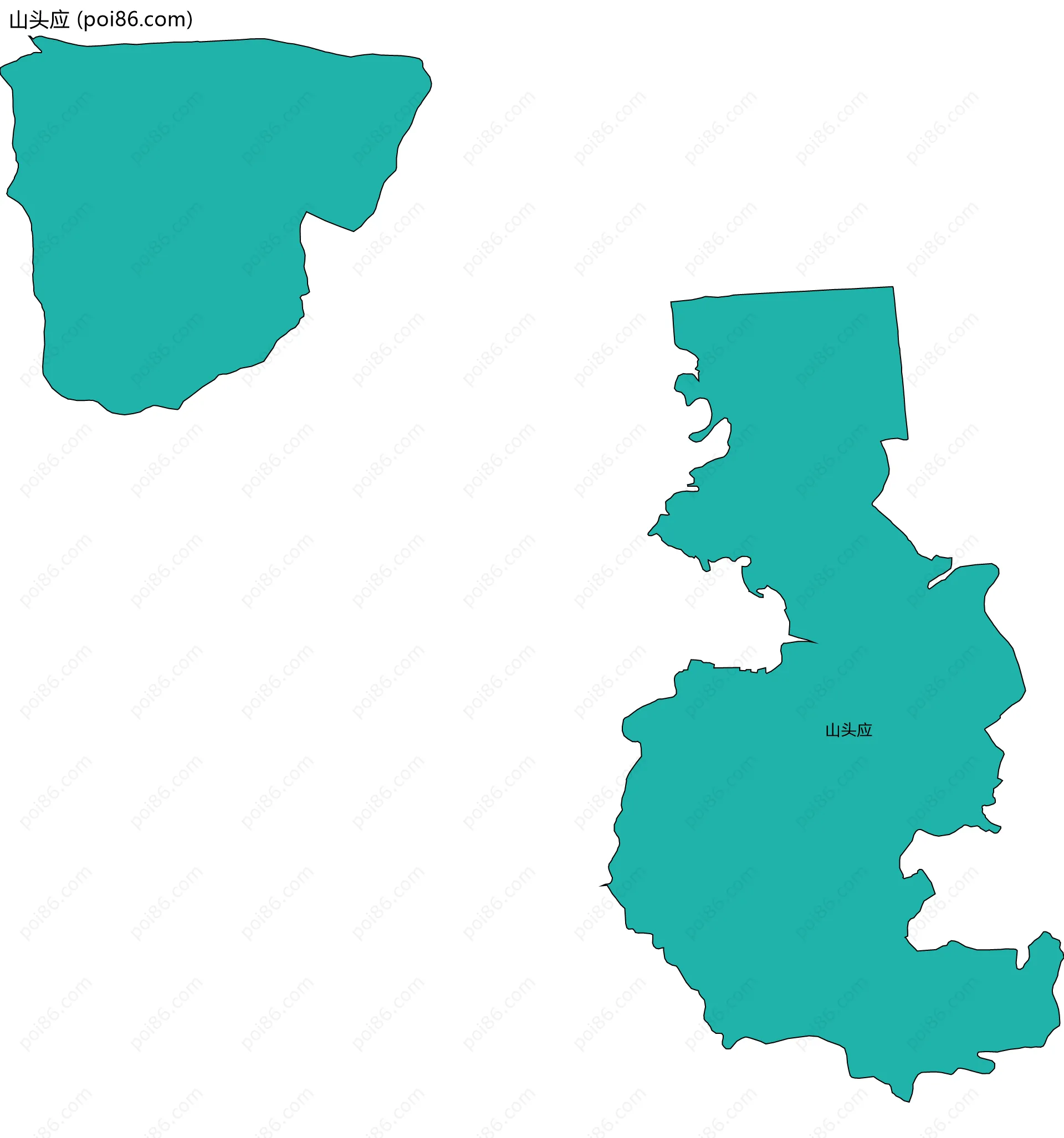 山头应边界地图