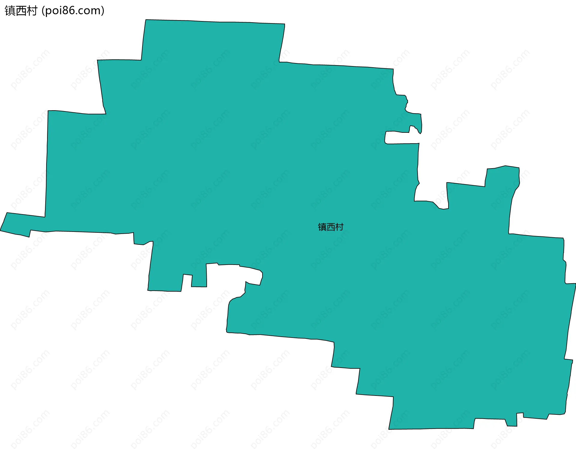 镇西村边界地图