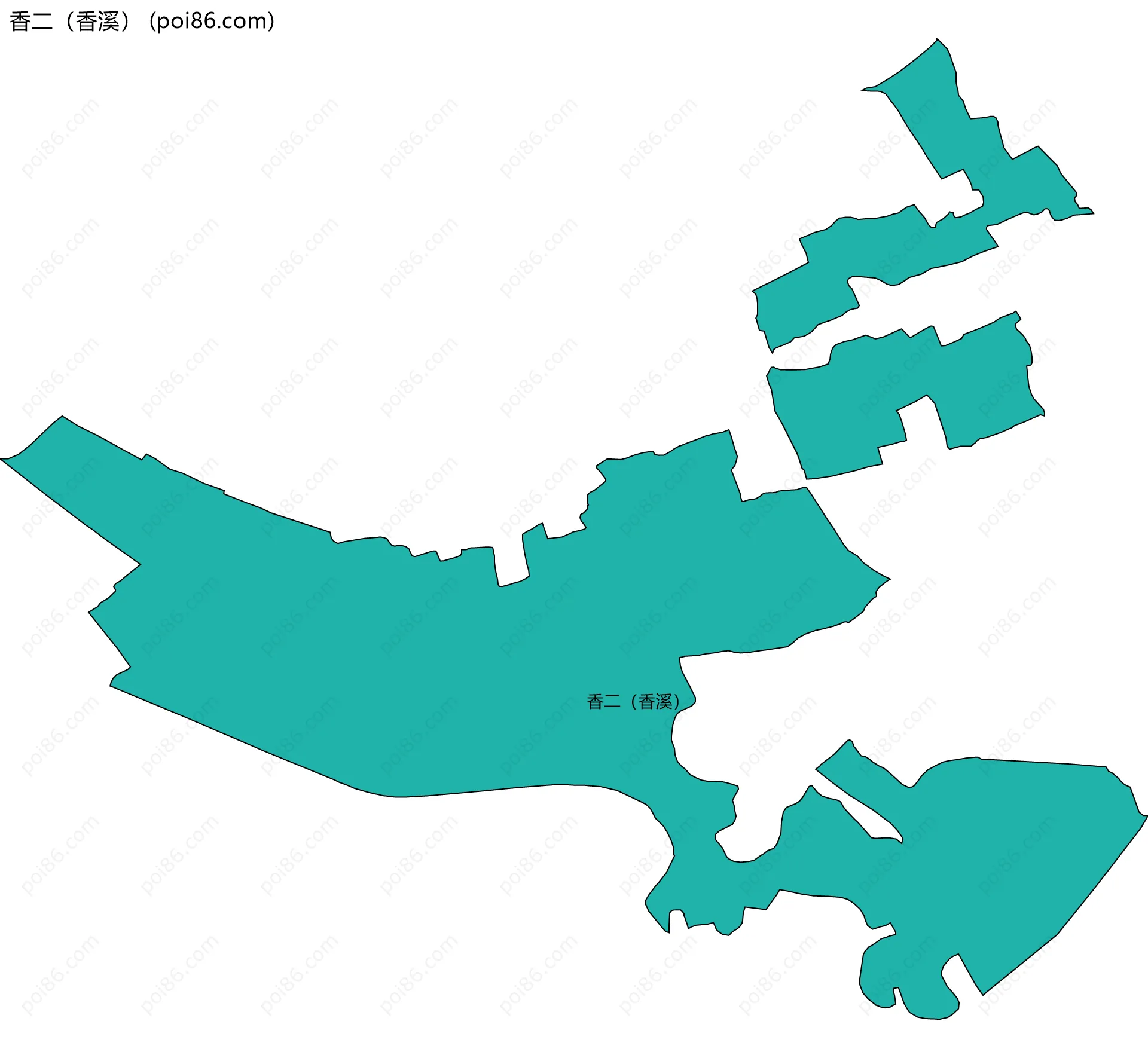 香二（香溪）边界地图