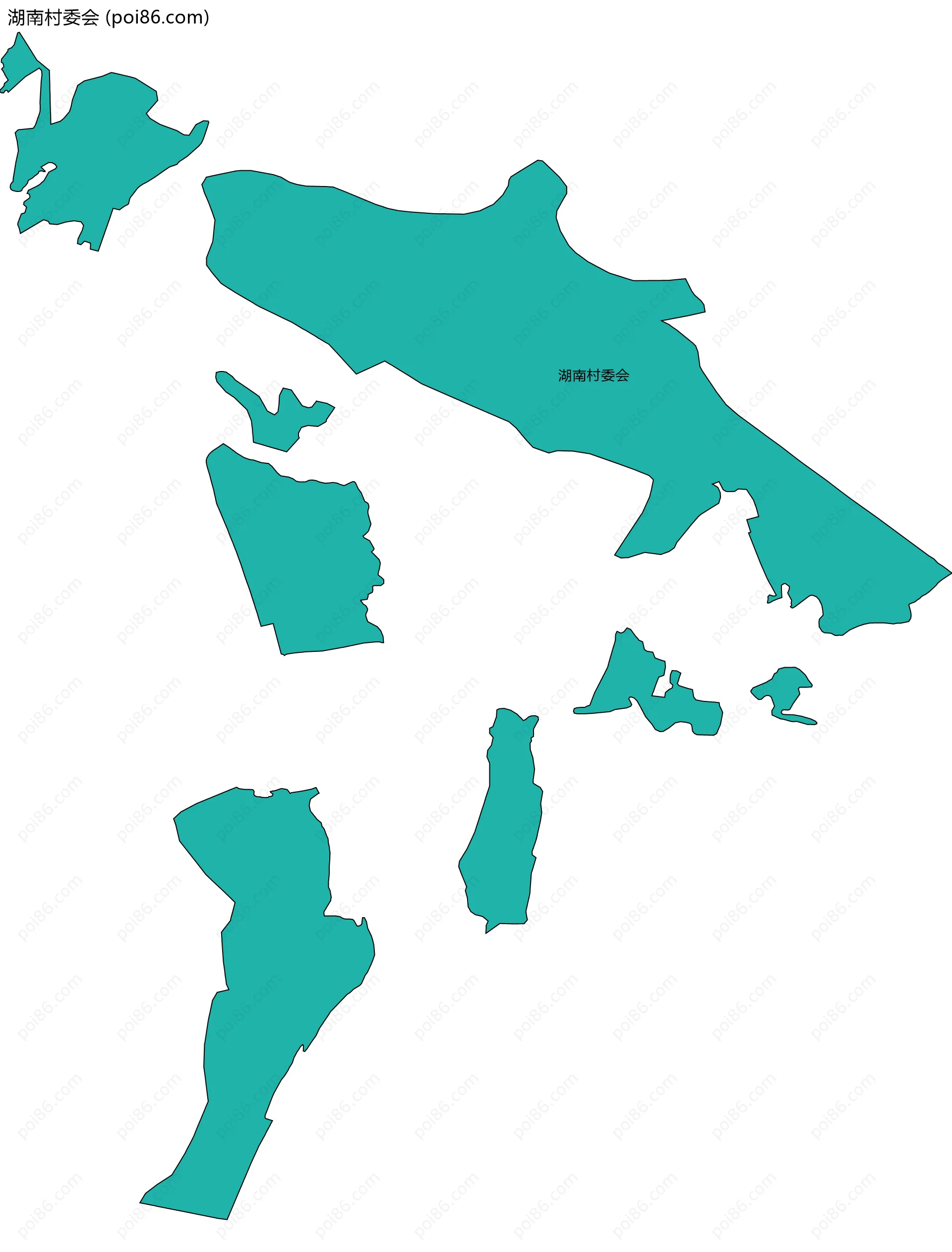 湖南村委会边界地图