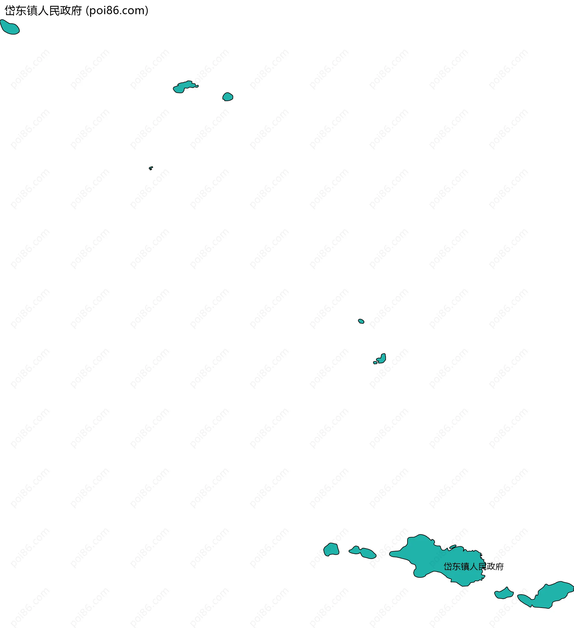 岱东镇人民政府边界地图