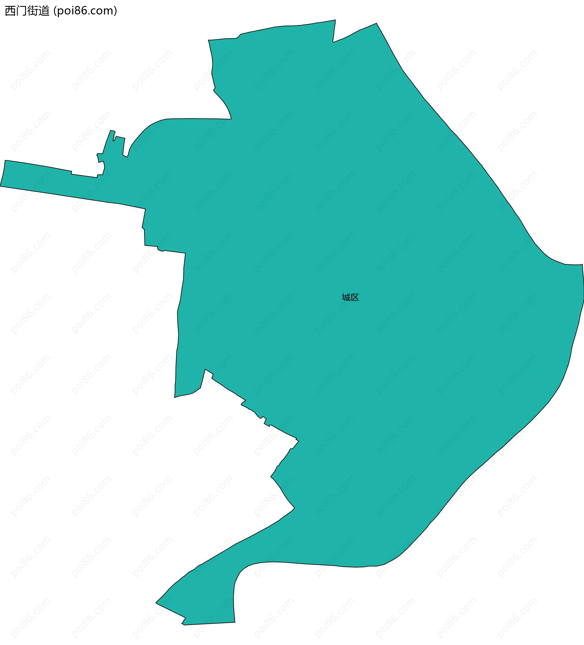 西门街道边界地图(五级行政区划)