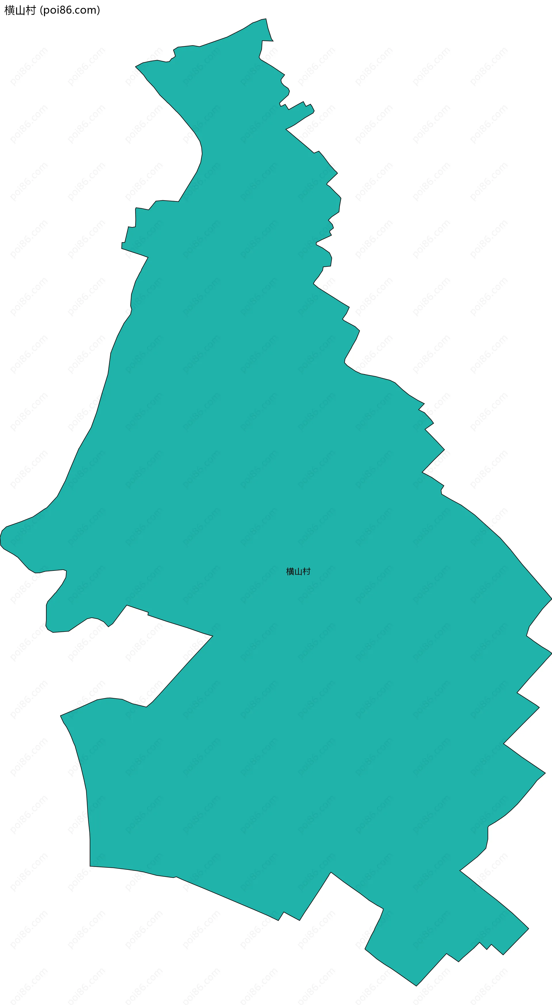 横山村边界地图