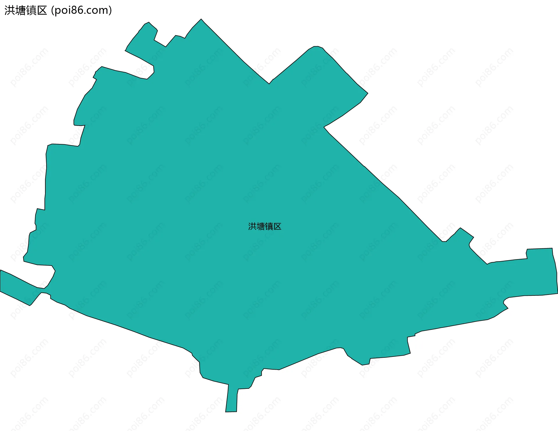 洪塘镇区边界地图