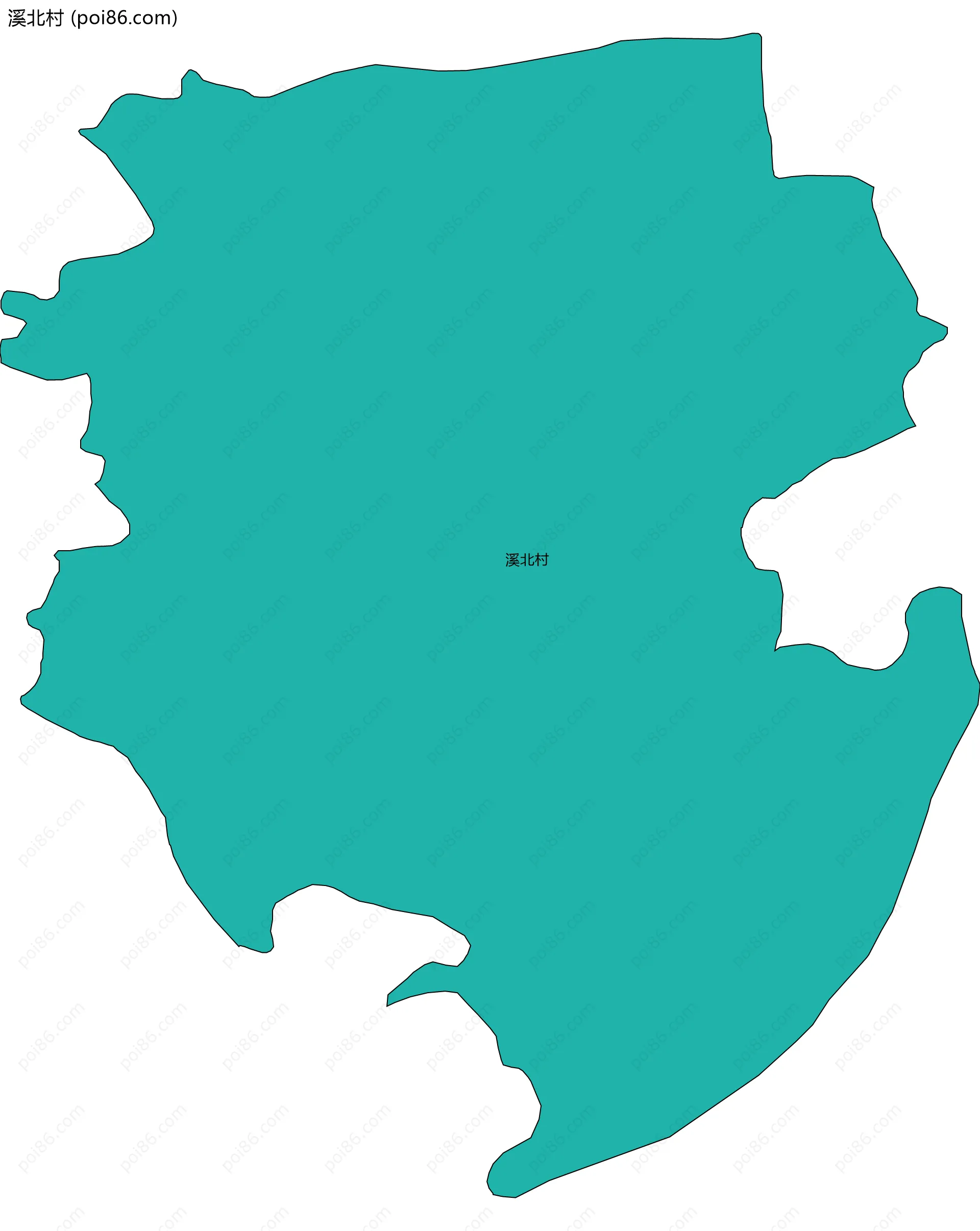 溪北村边界地图