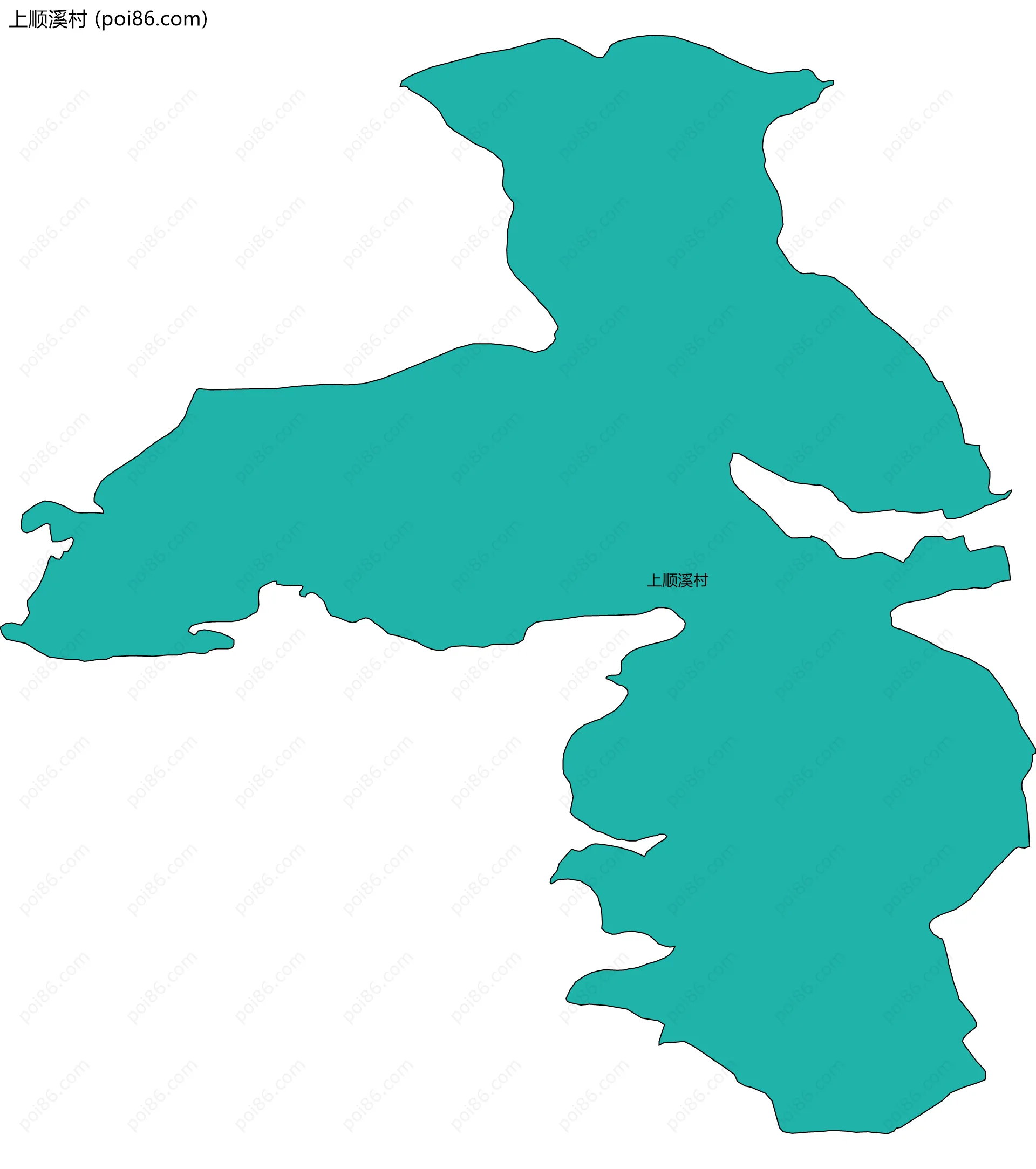 上顺溪村边界地图