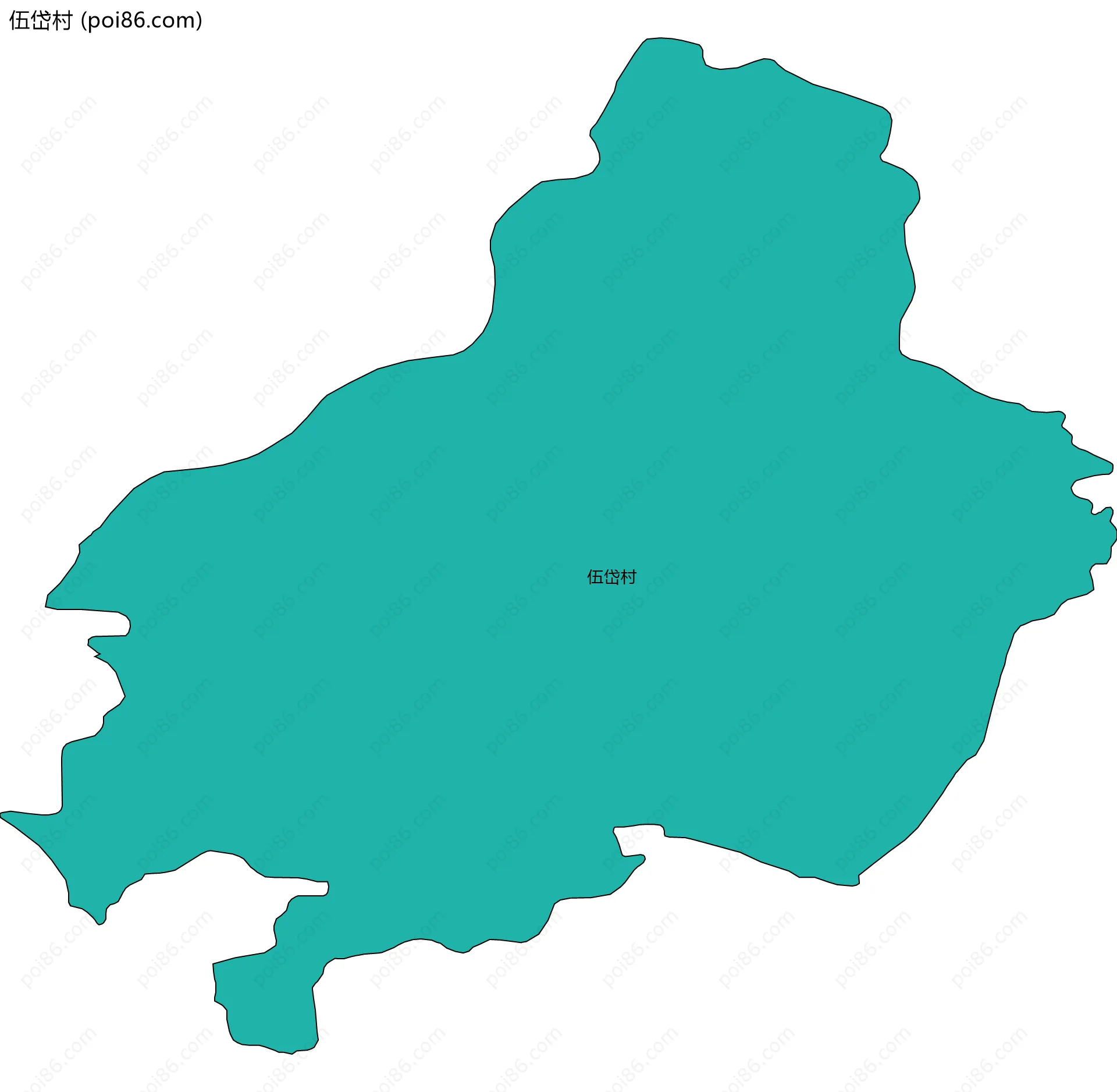 伍岱村边界地图