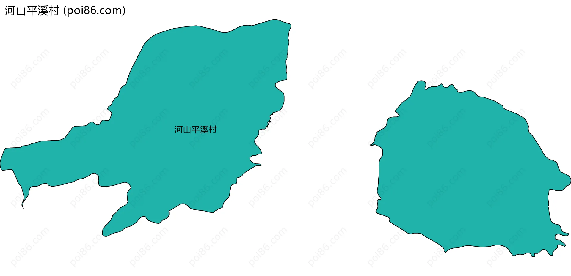 河山平溪村边界地图