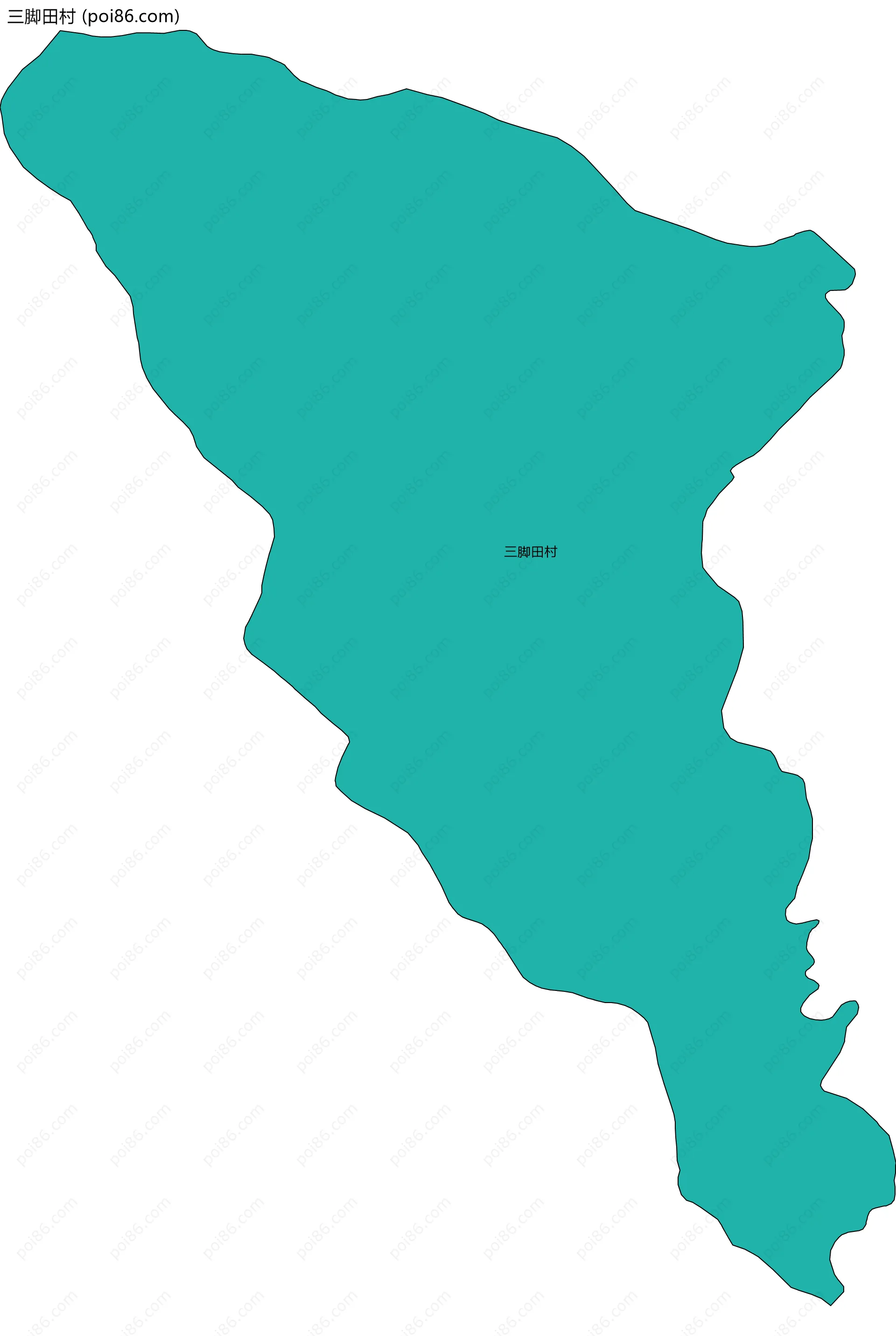 三脚田村边界地图