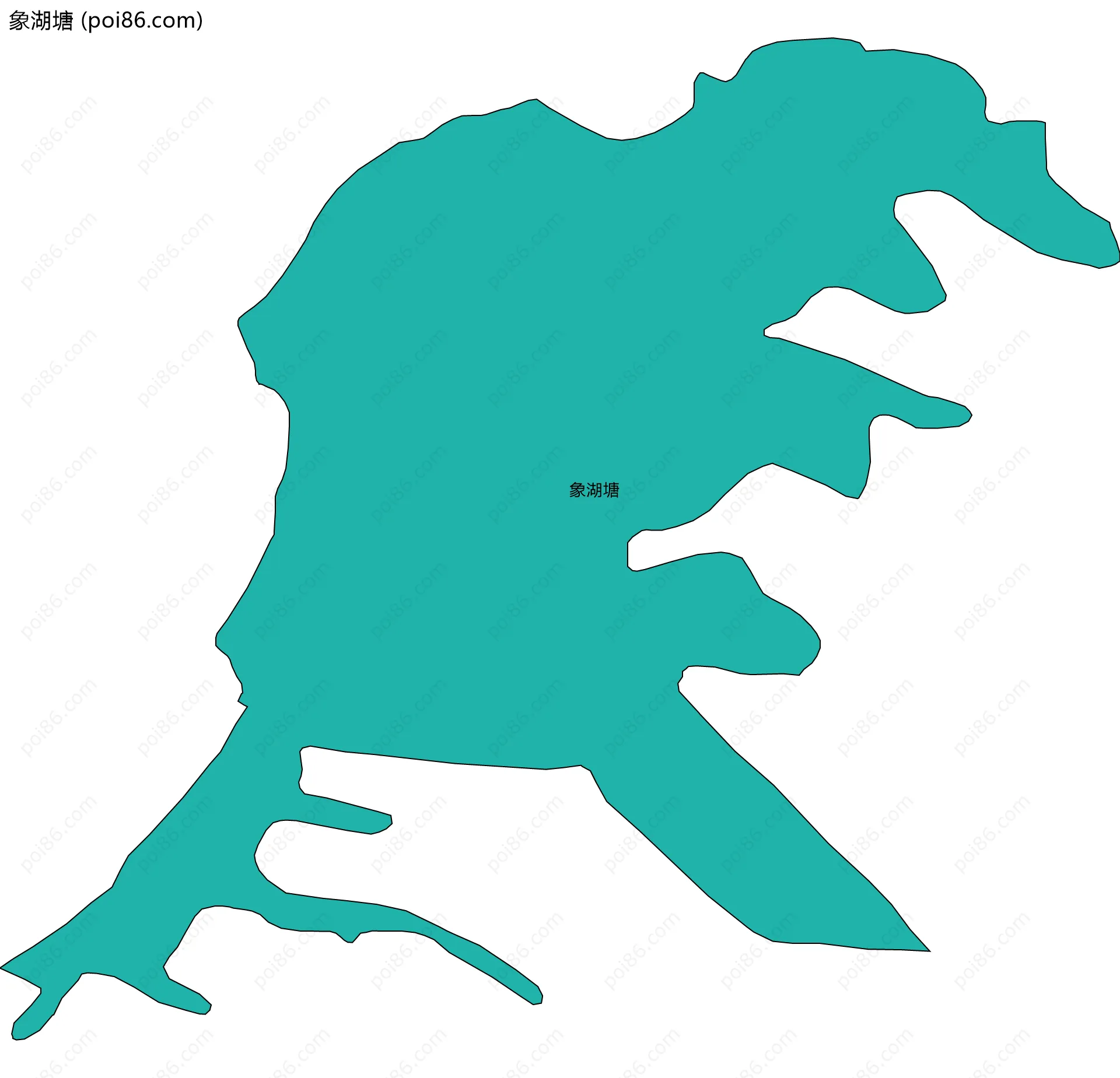 象湖塘边界地图