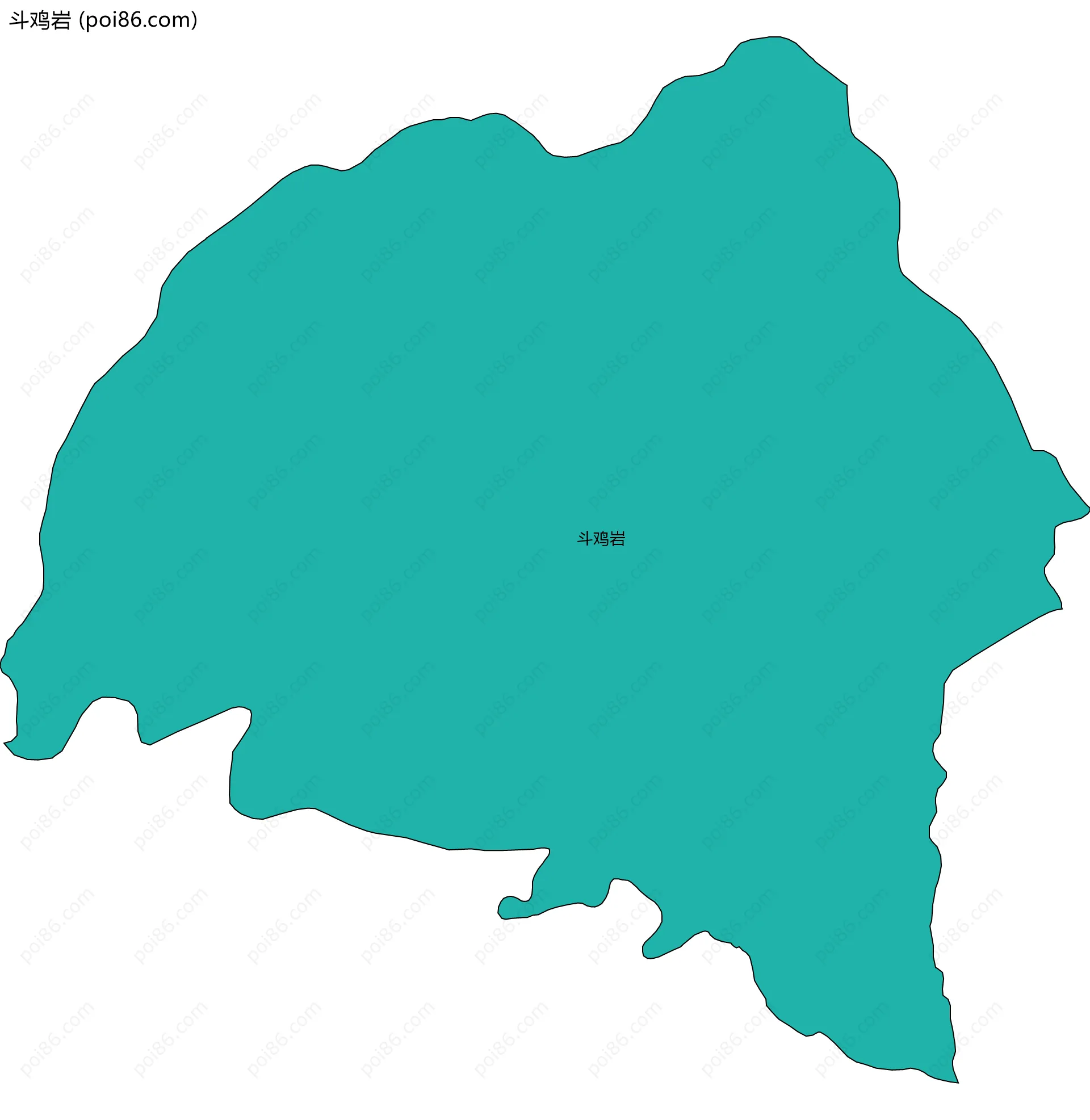 斗鸡岩边界地图