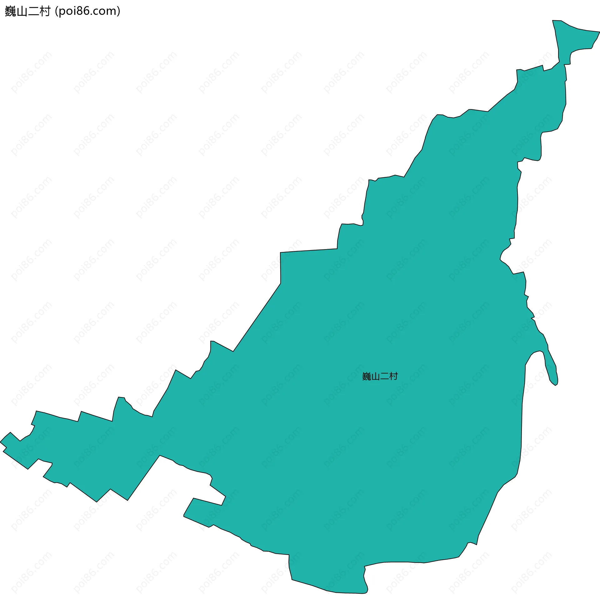 巍山二村边界地图