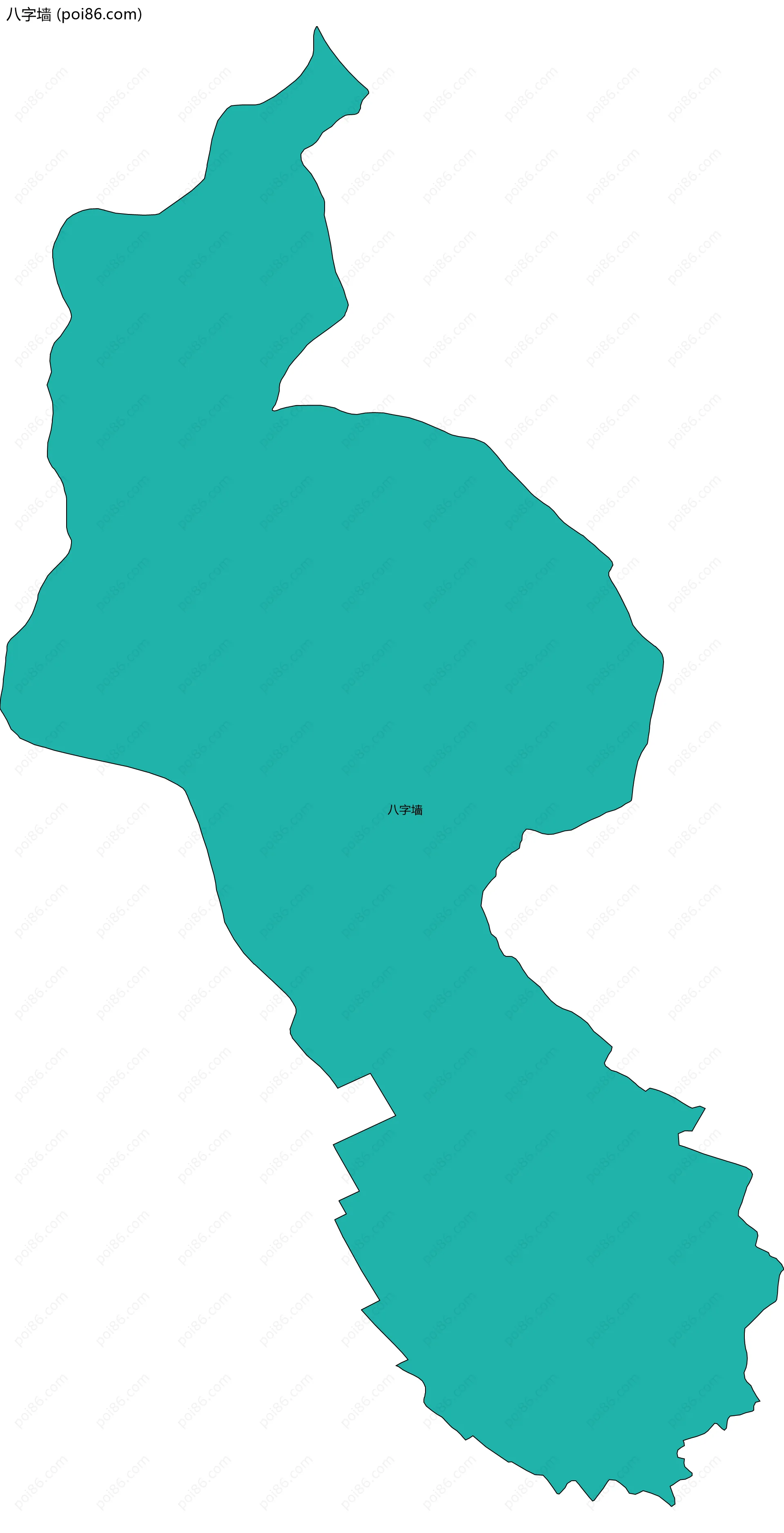 八字墙边界地图