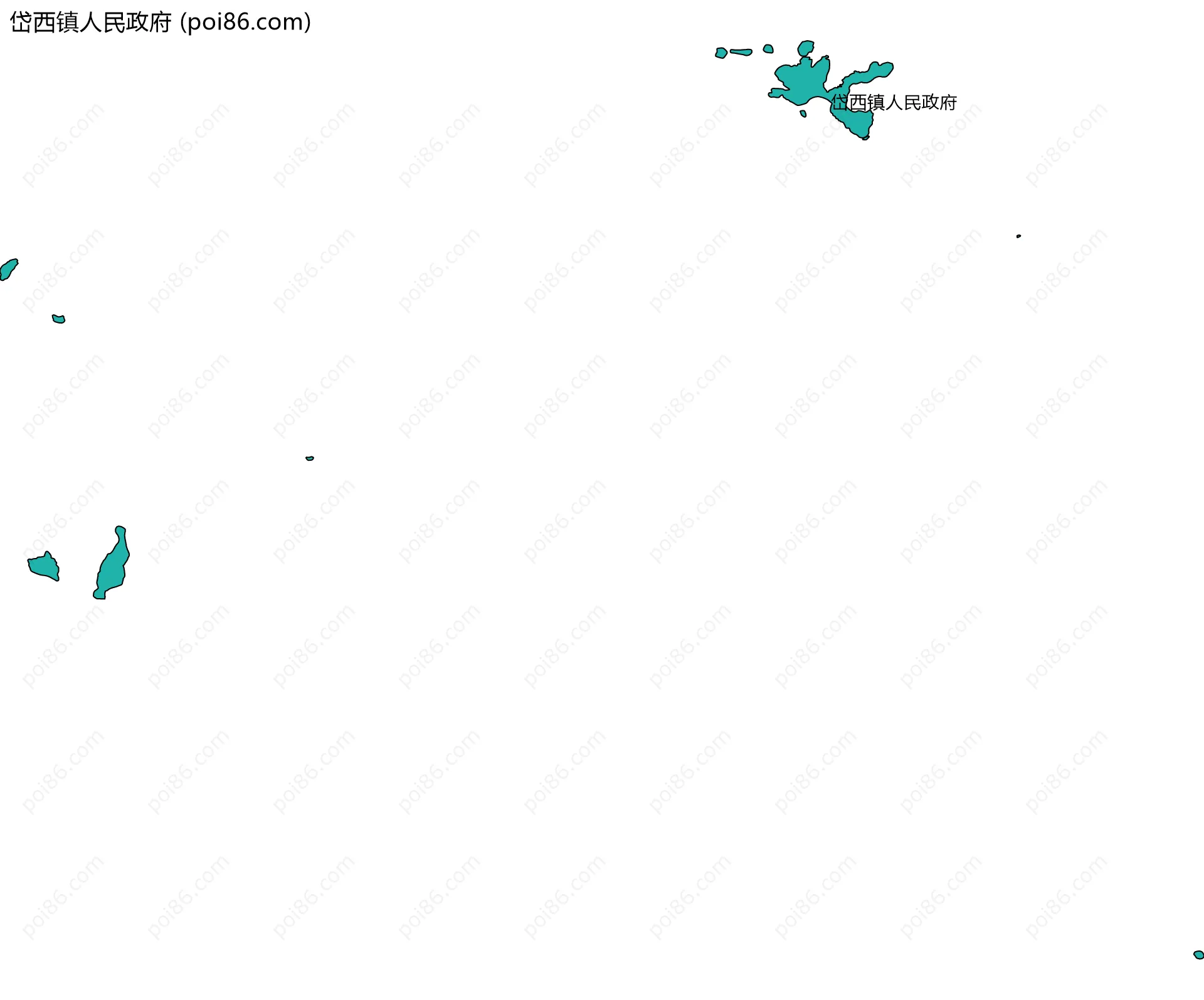 岱西镇人民政府边界地图