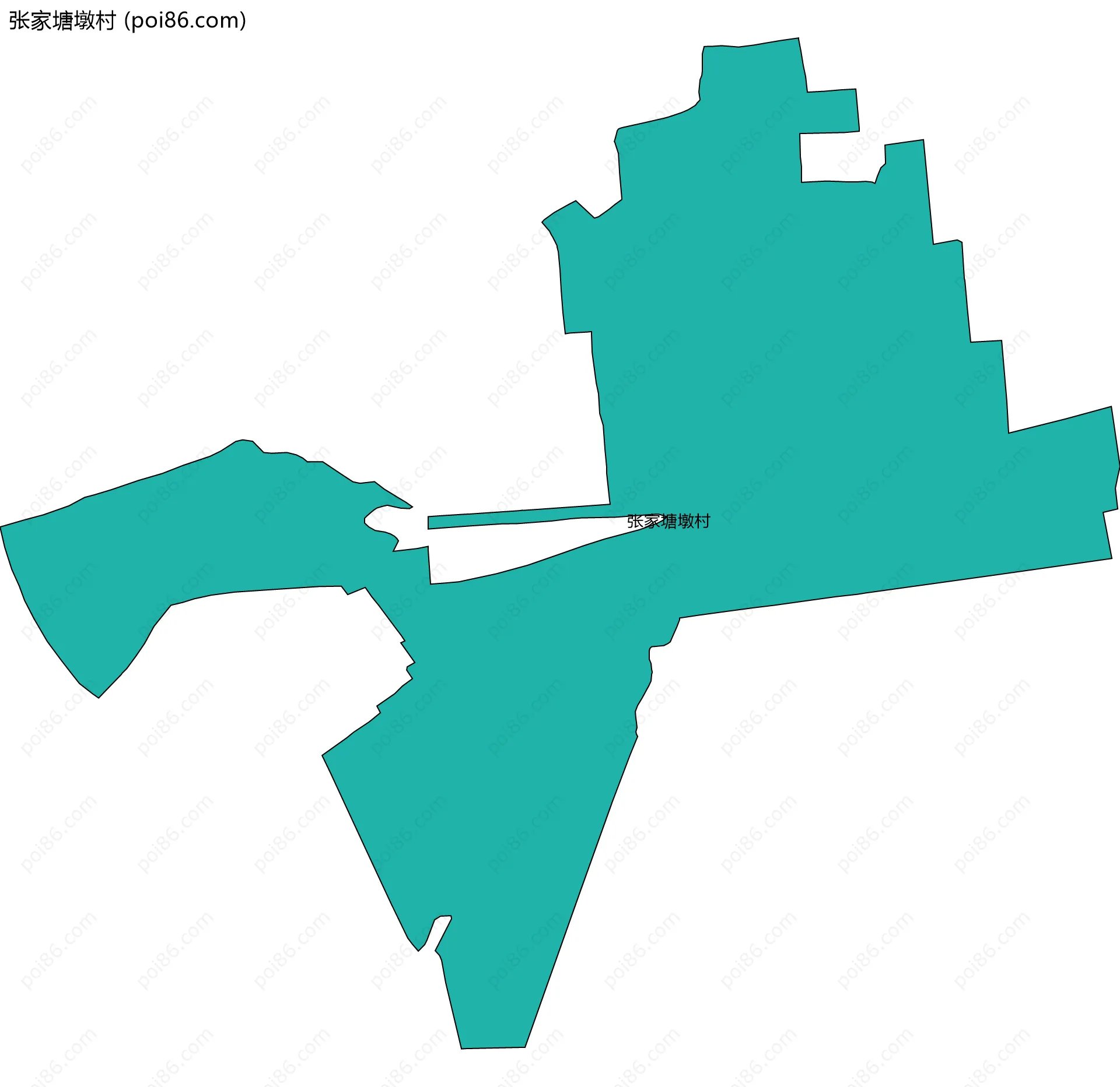 张家塘墩村边界地图
