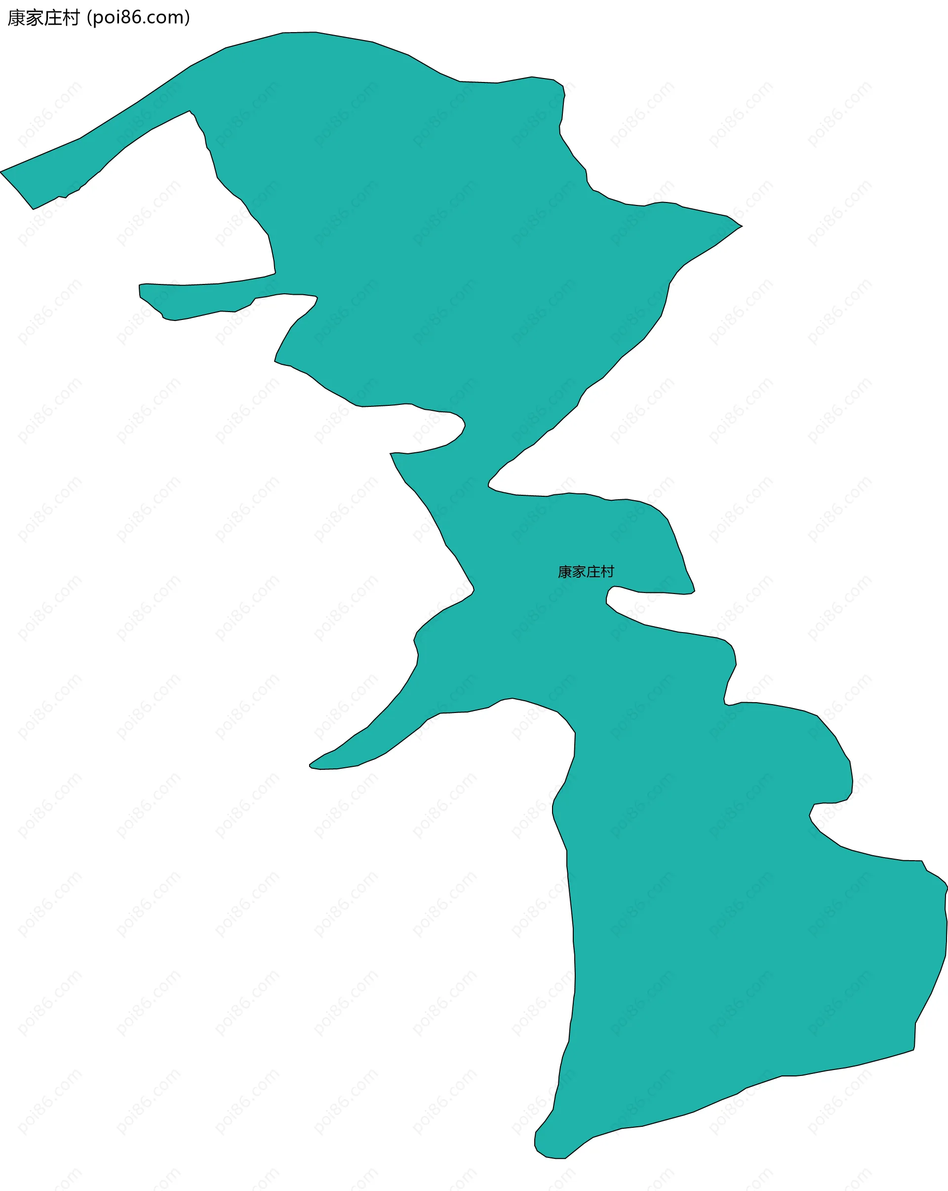 康家庄村边界地图