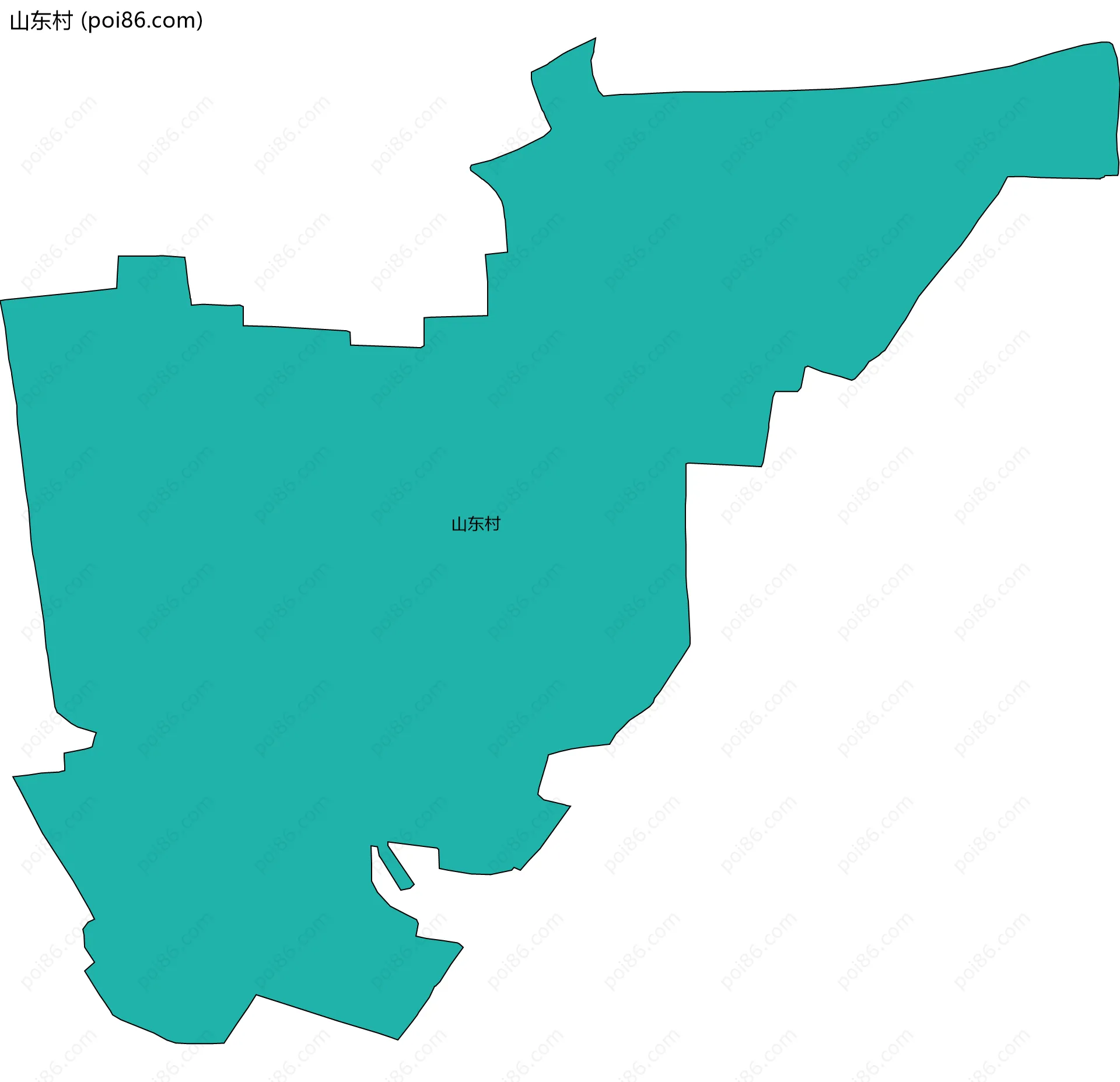 山东村边界地图