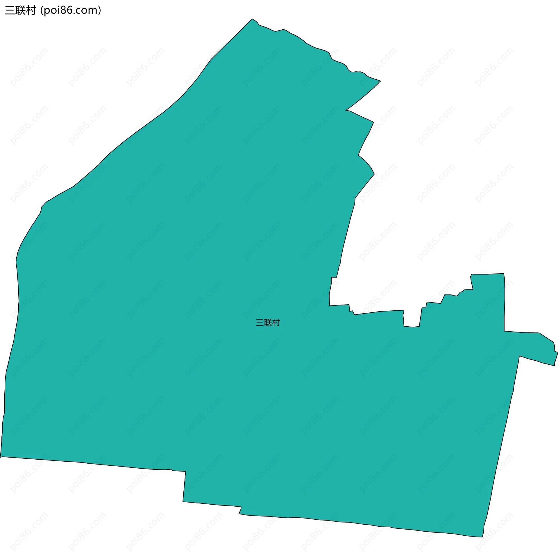 三联村边界地图