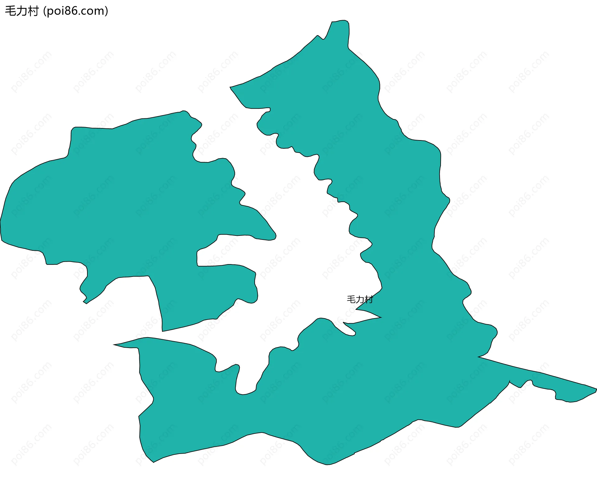 毛力村边界地图