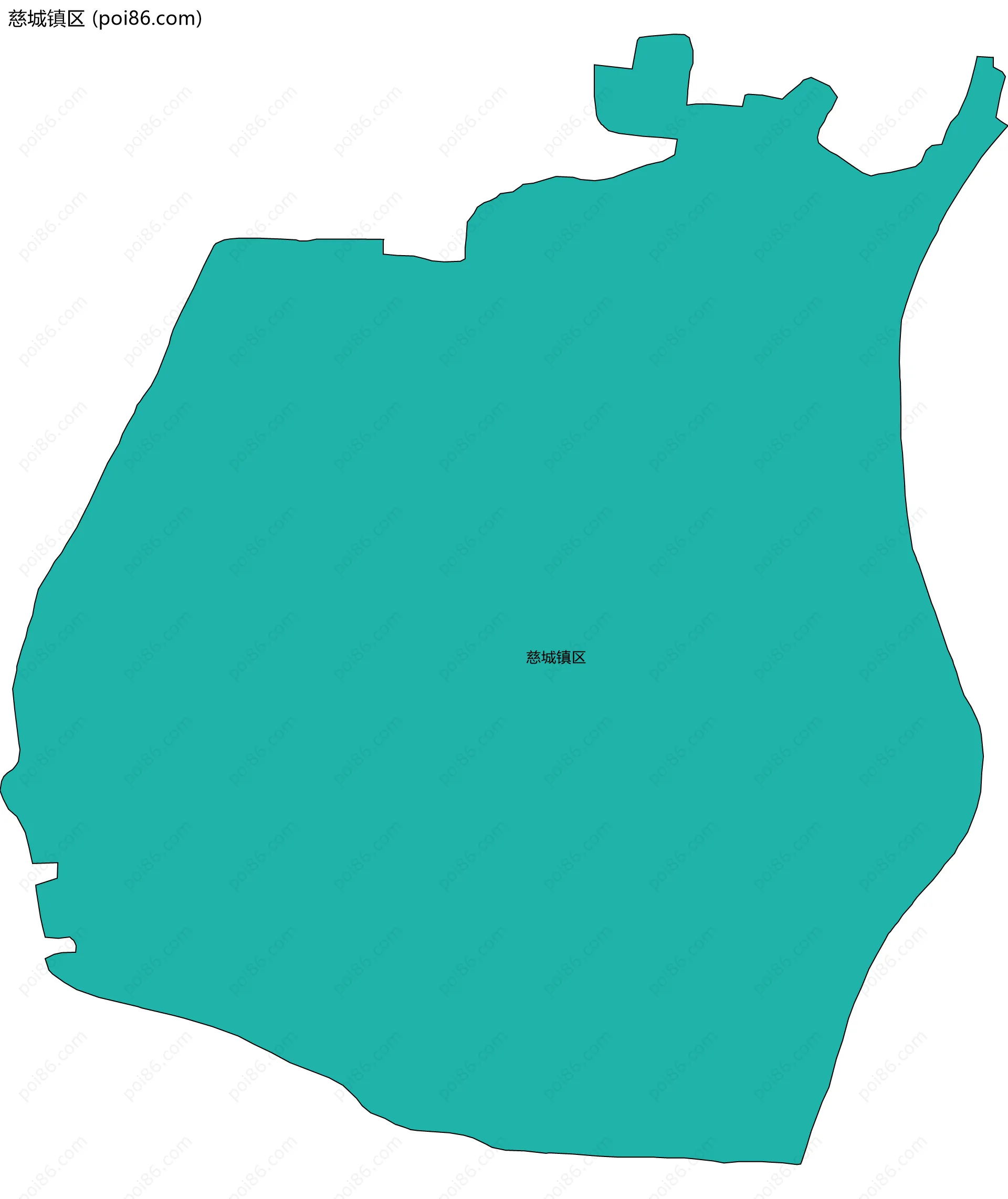 慈城镇区边界地图