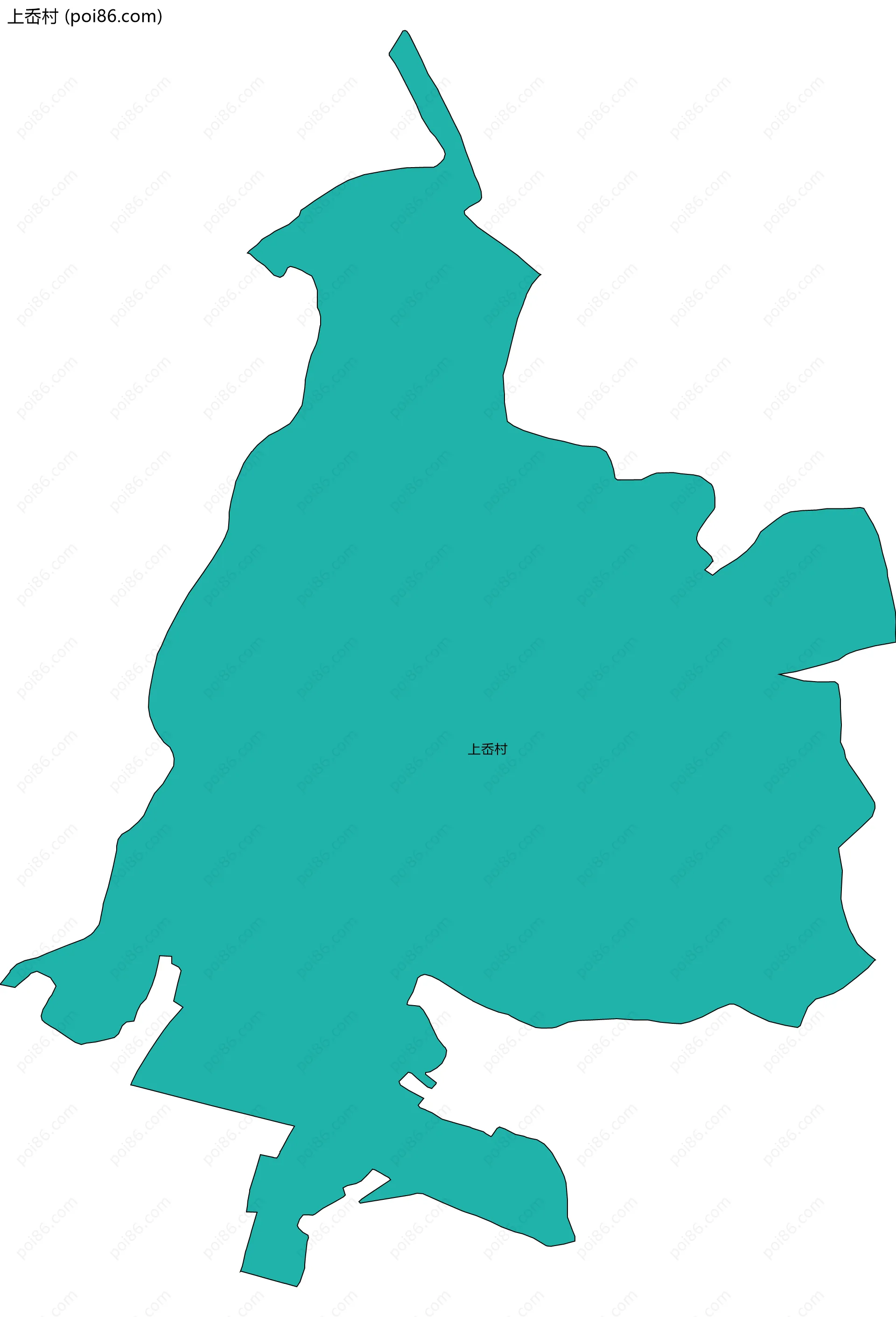 上岙村边界地图