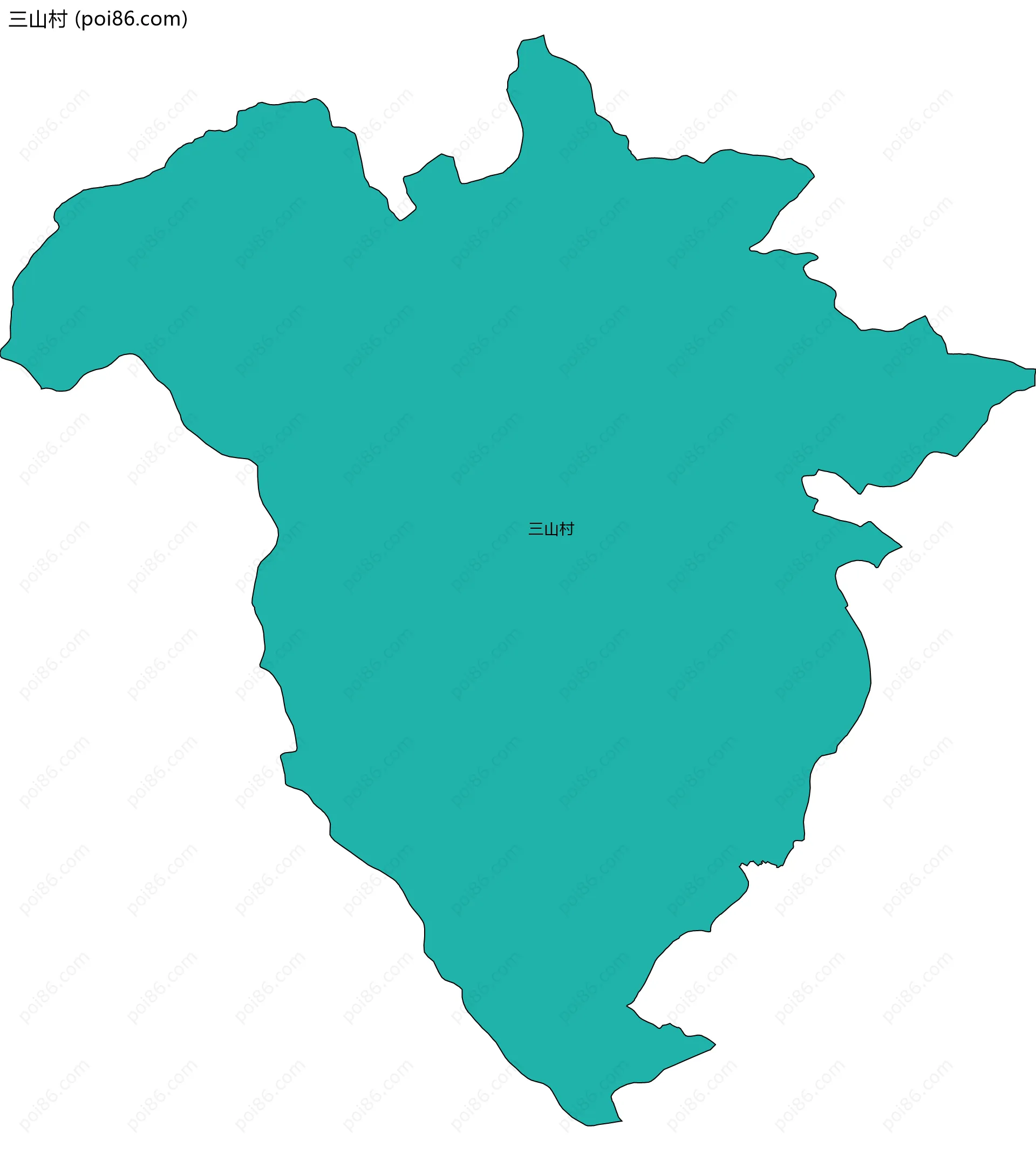 三山村边界地图