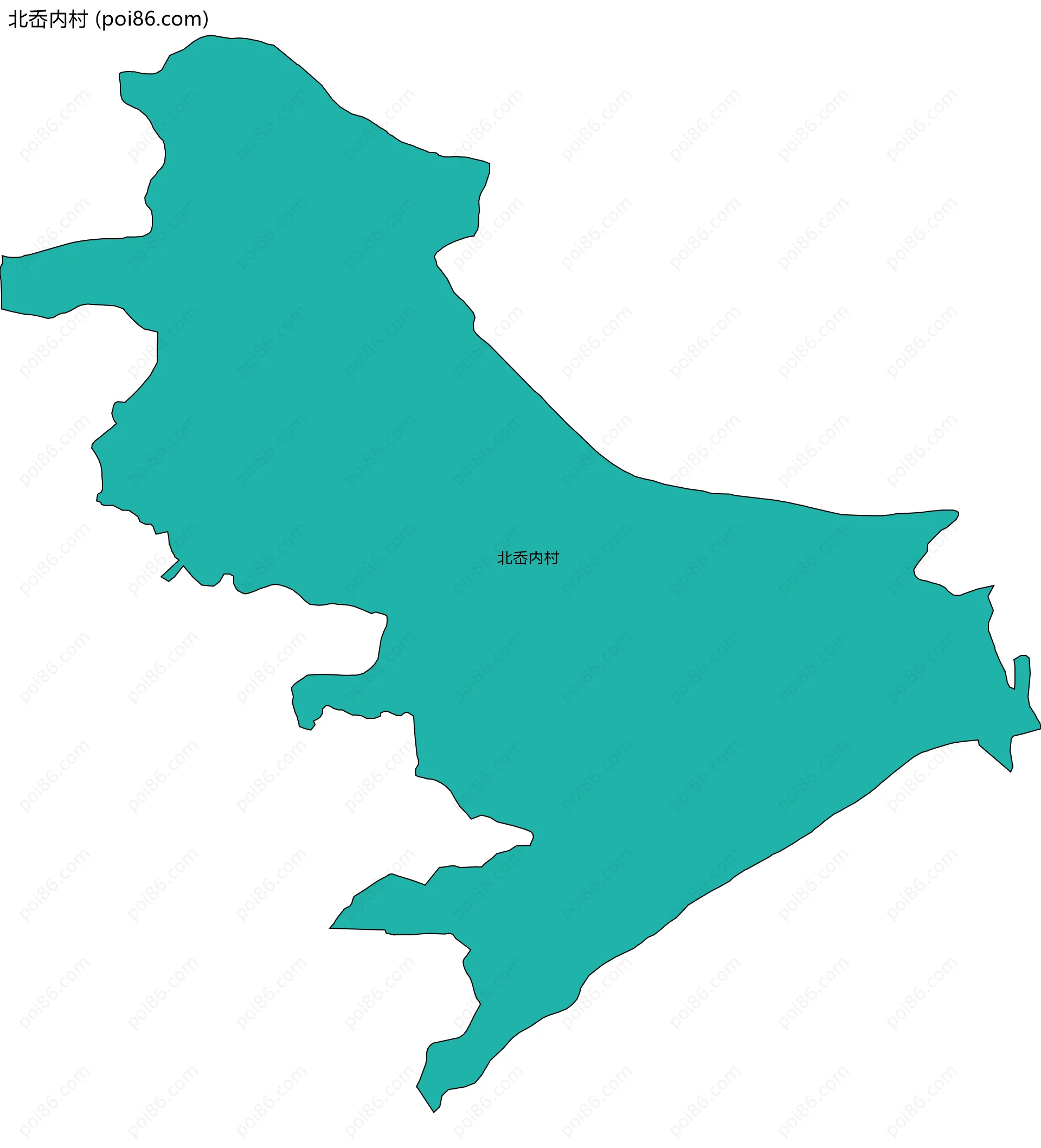 北岙内村边界地图