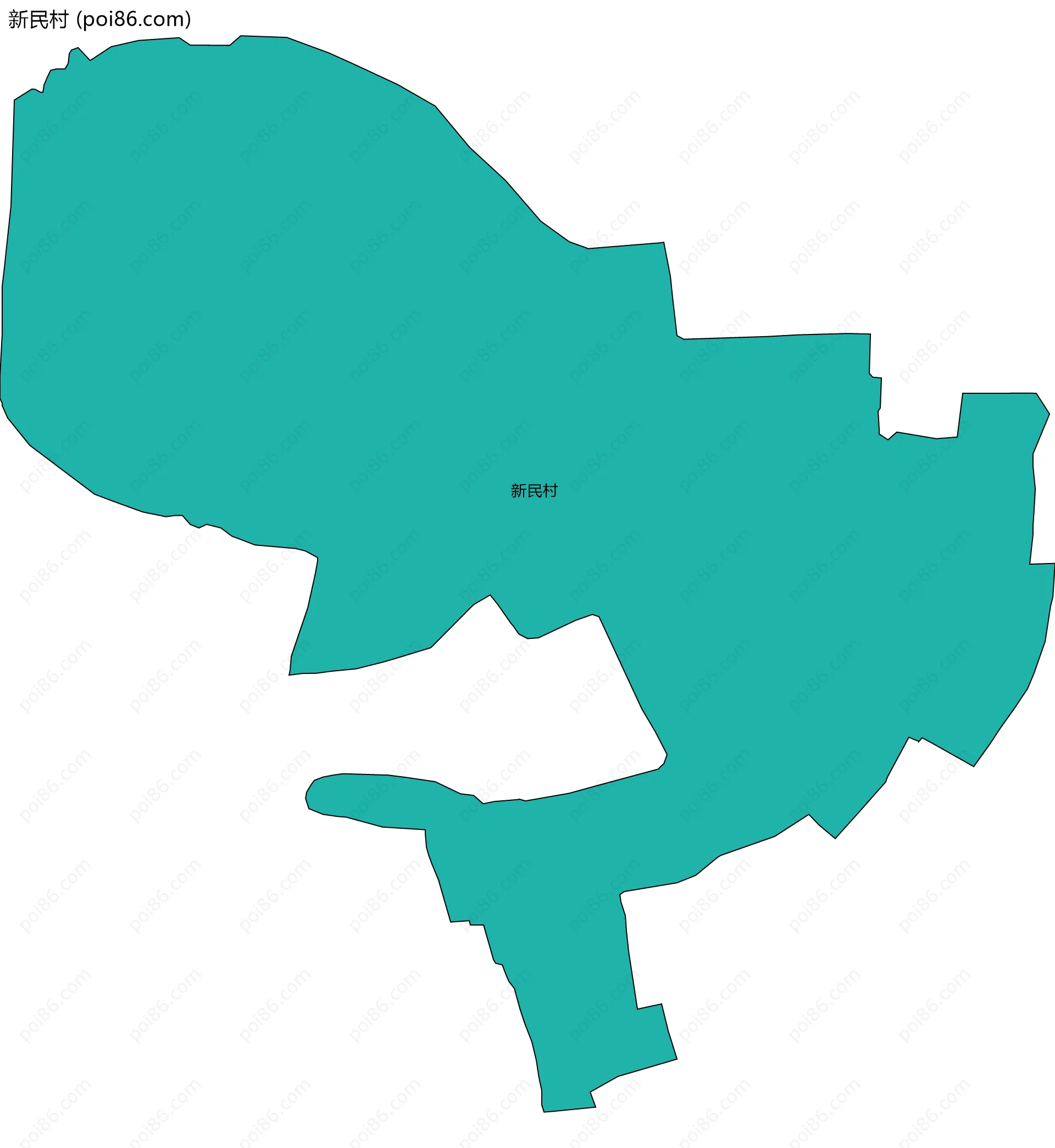 新民村边界地图