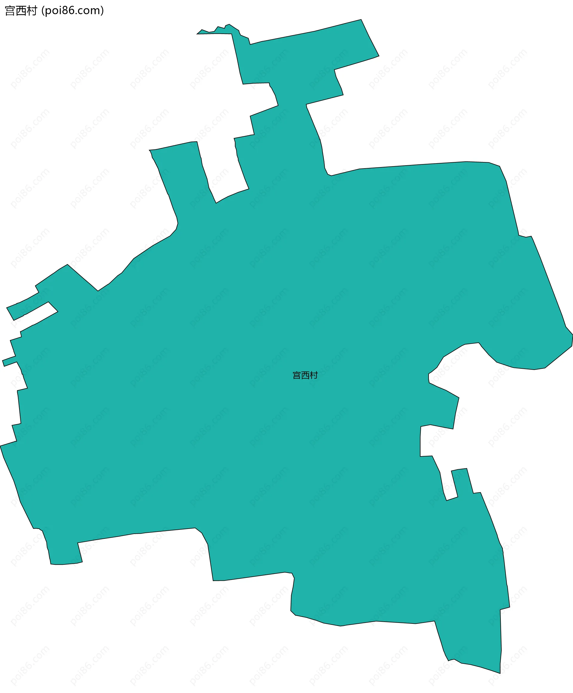 宫西村边界地图