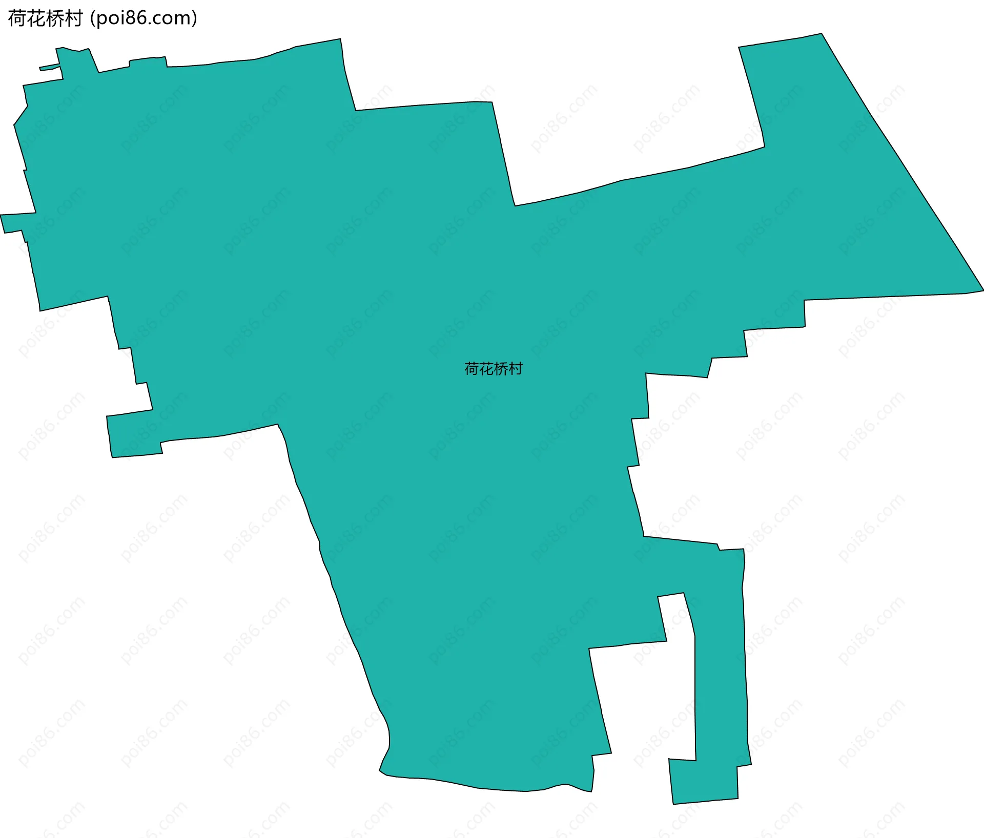 荷花桥村边界地图