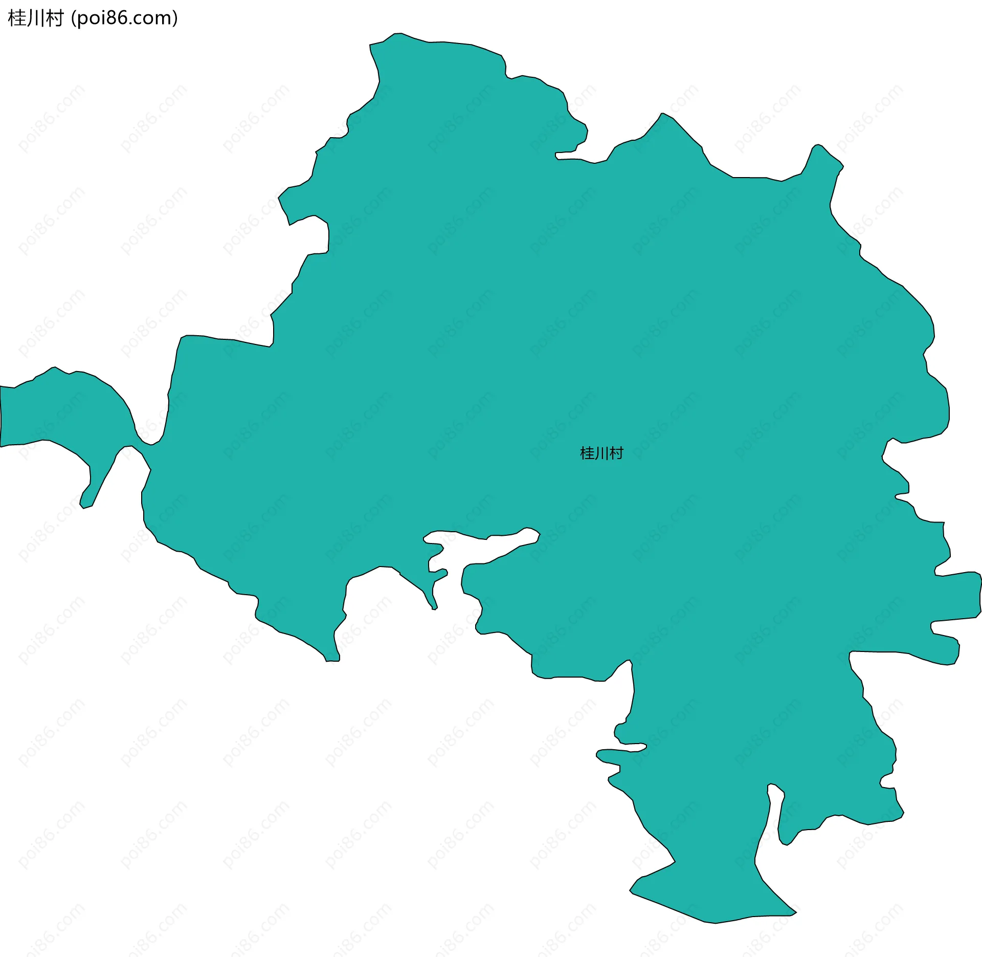 桂川村边界地图