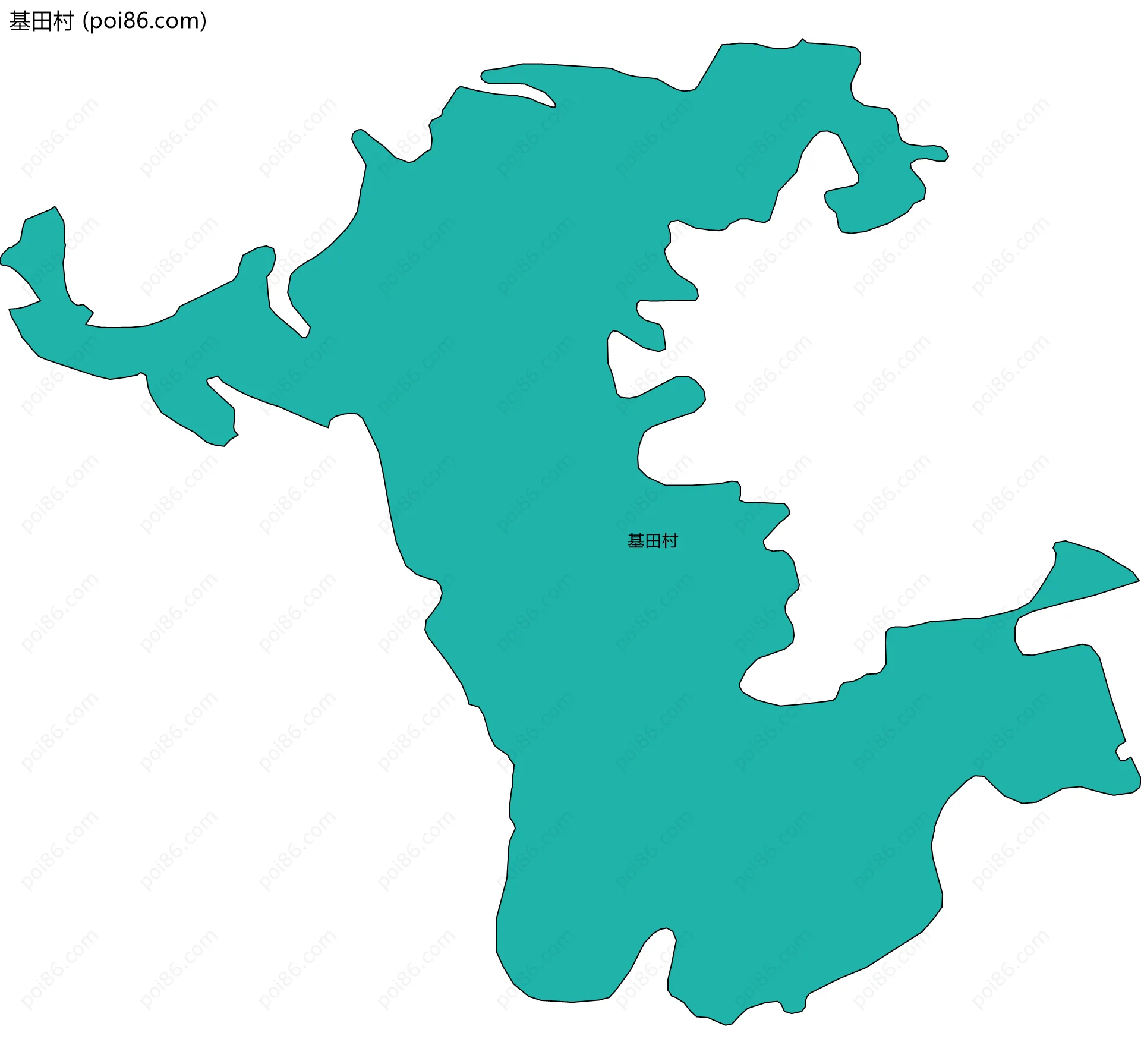 基田村边界地图