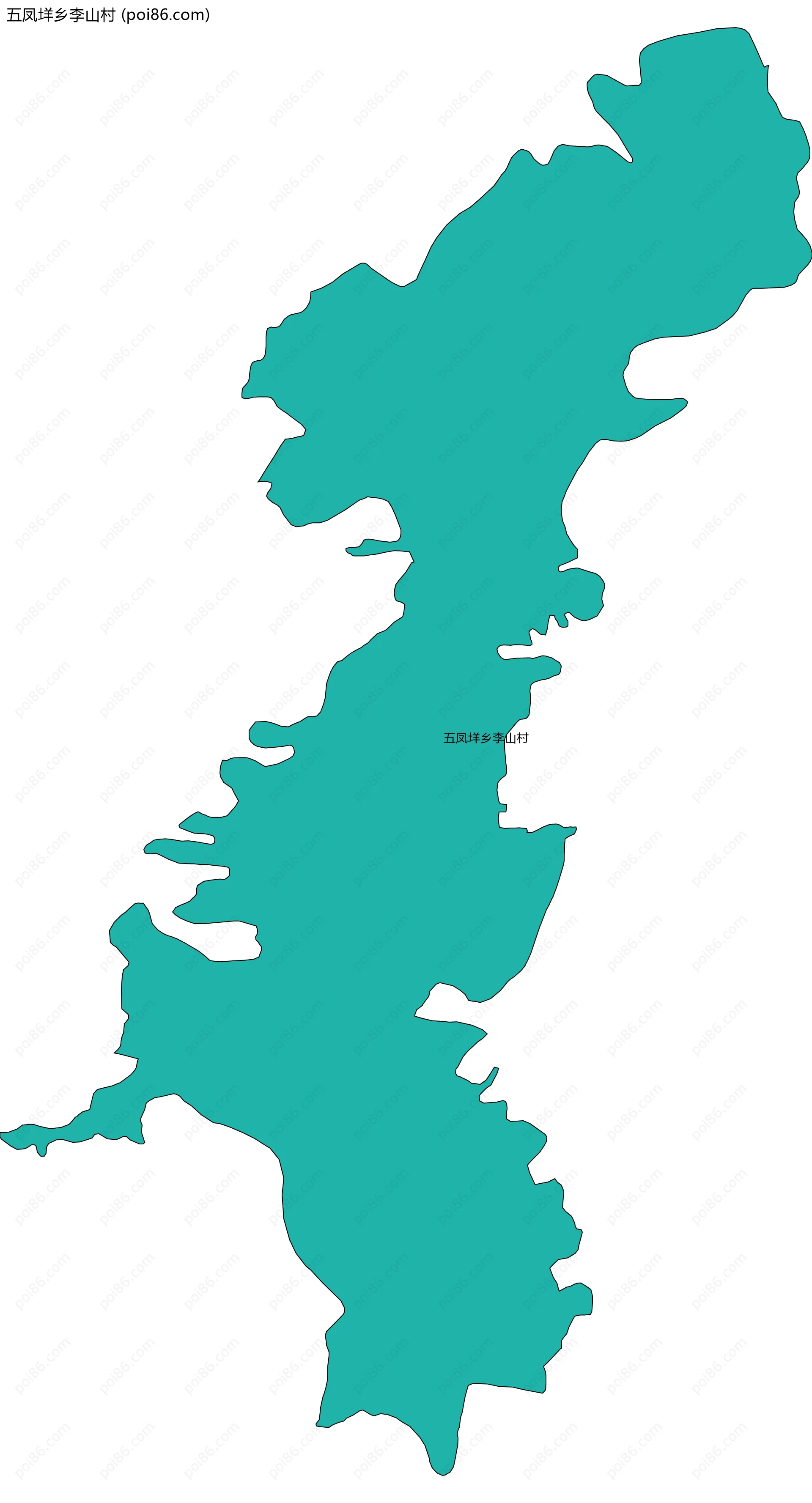 五凤垟乡李山村边界地图