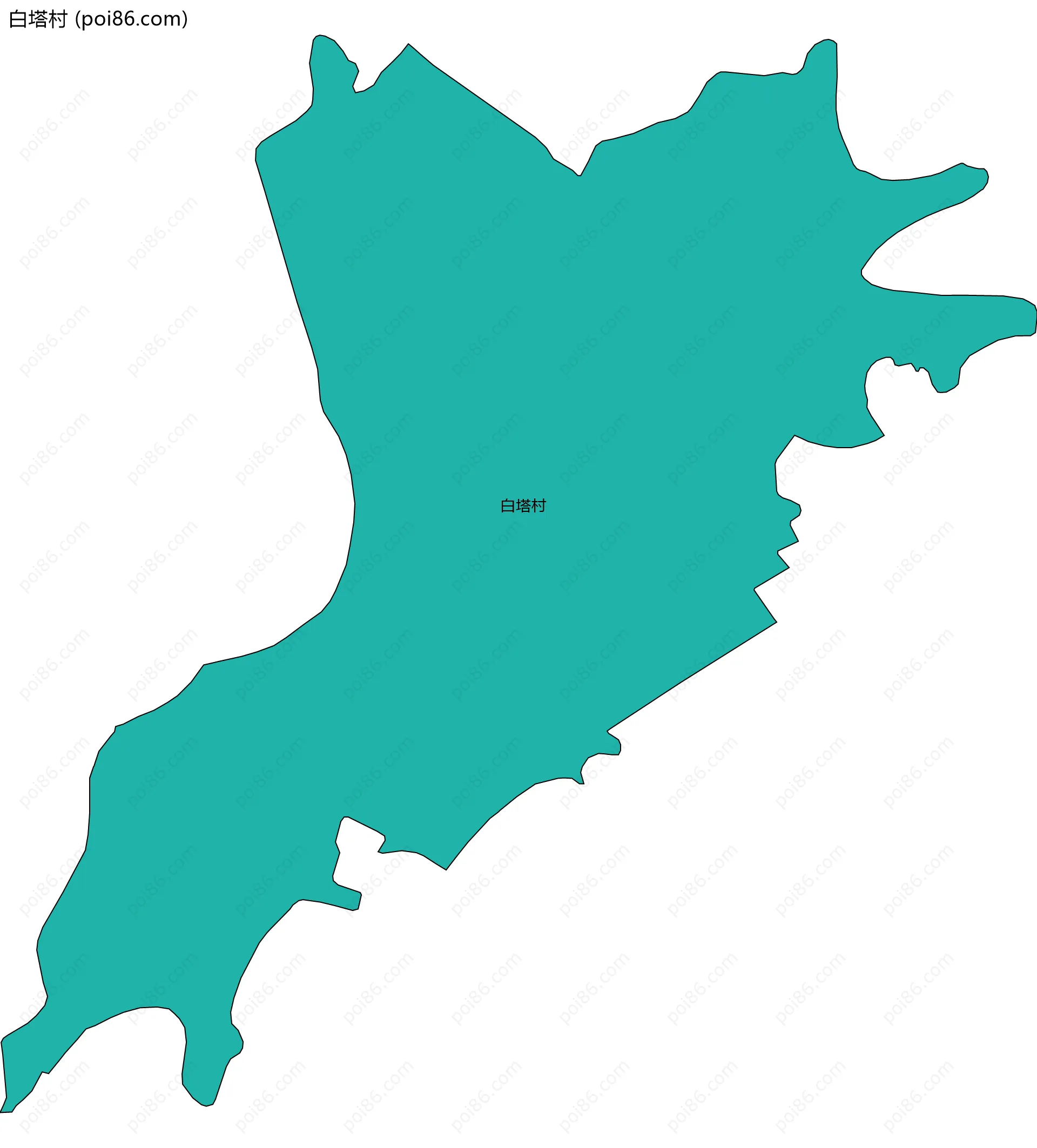 白塔村边界地图