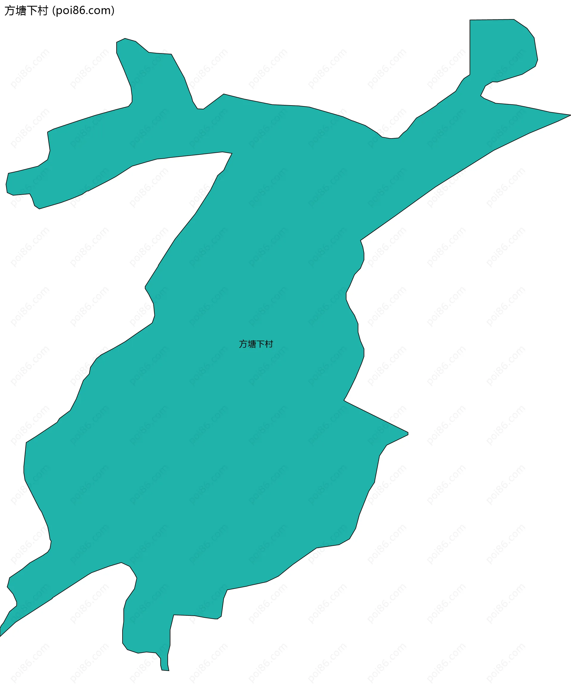 方塘下村边界地图