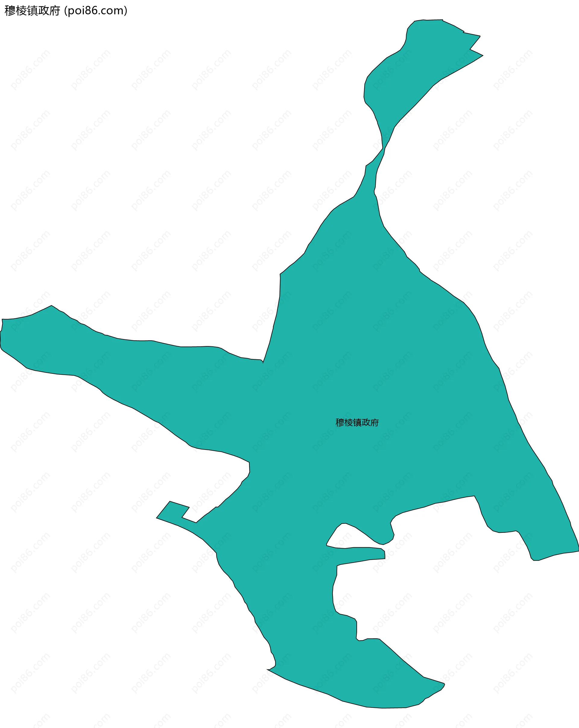 穆棱镇政府边界地图