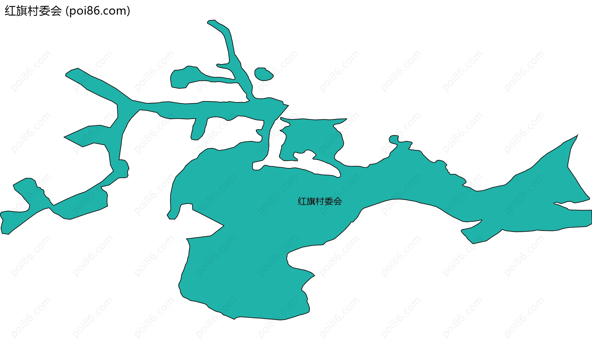 红旗村委会边界地图