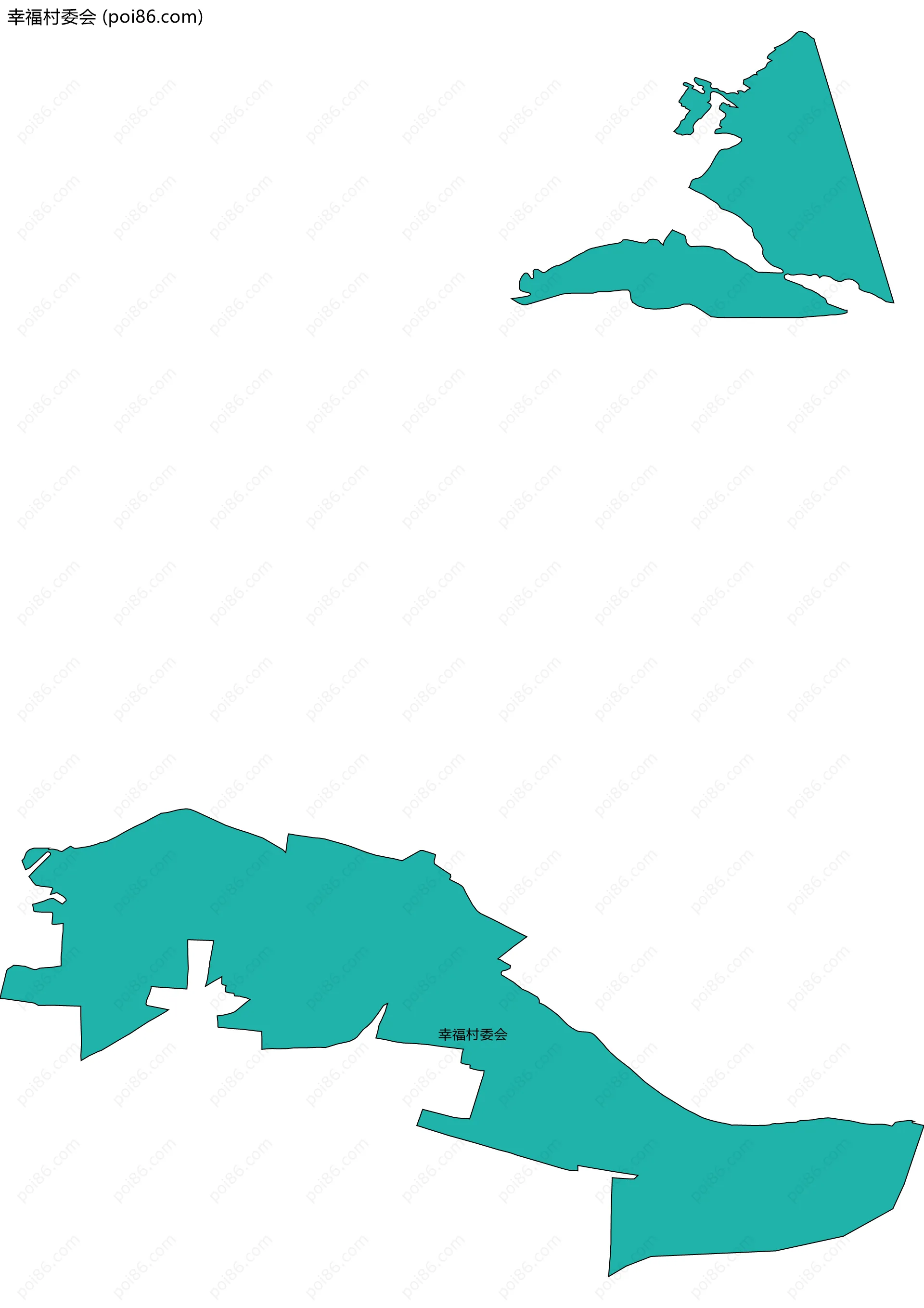 幸福村委会边界地图