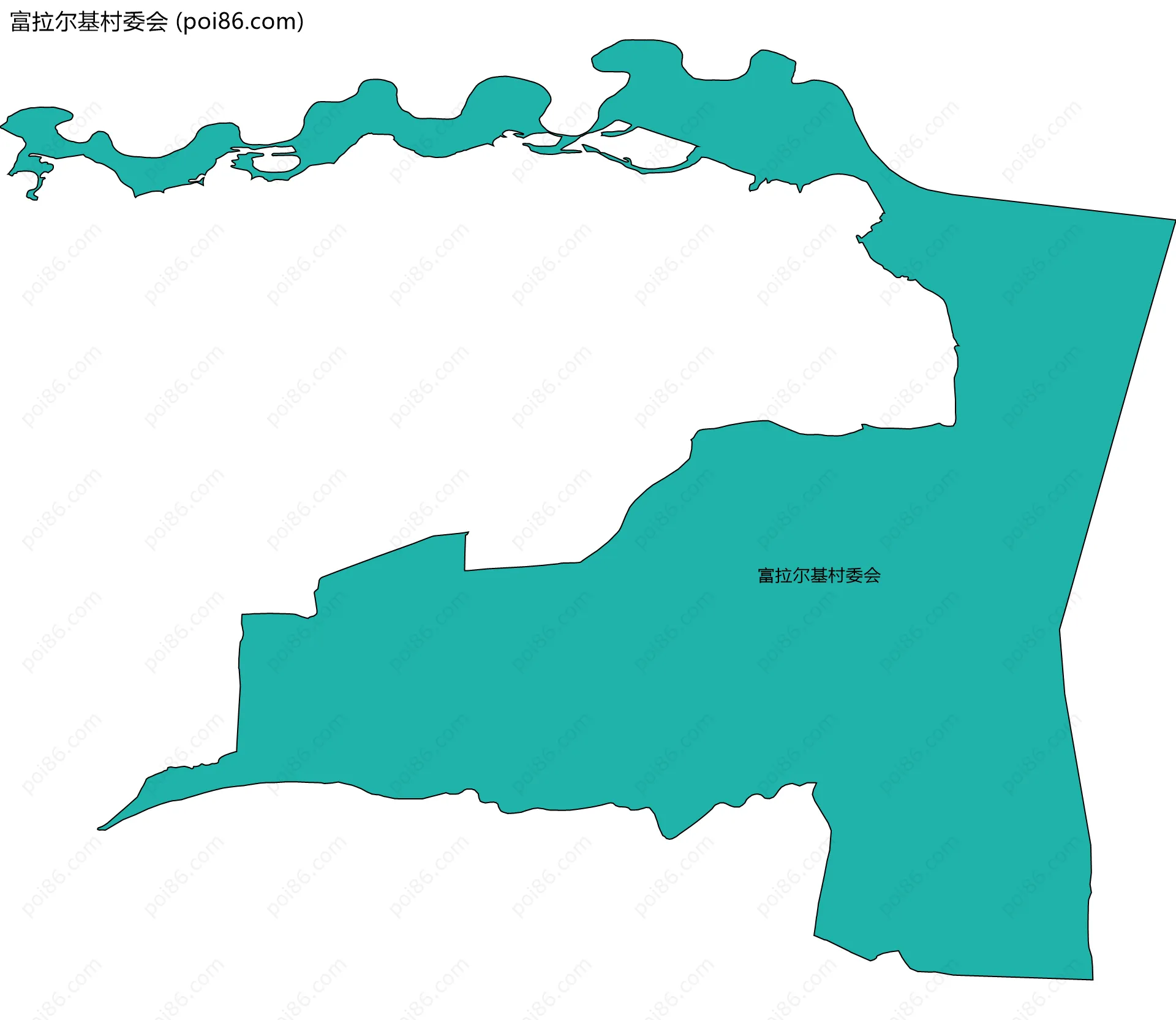 富拉尔基村委会边界地图