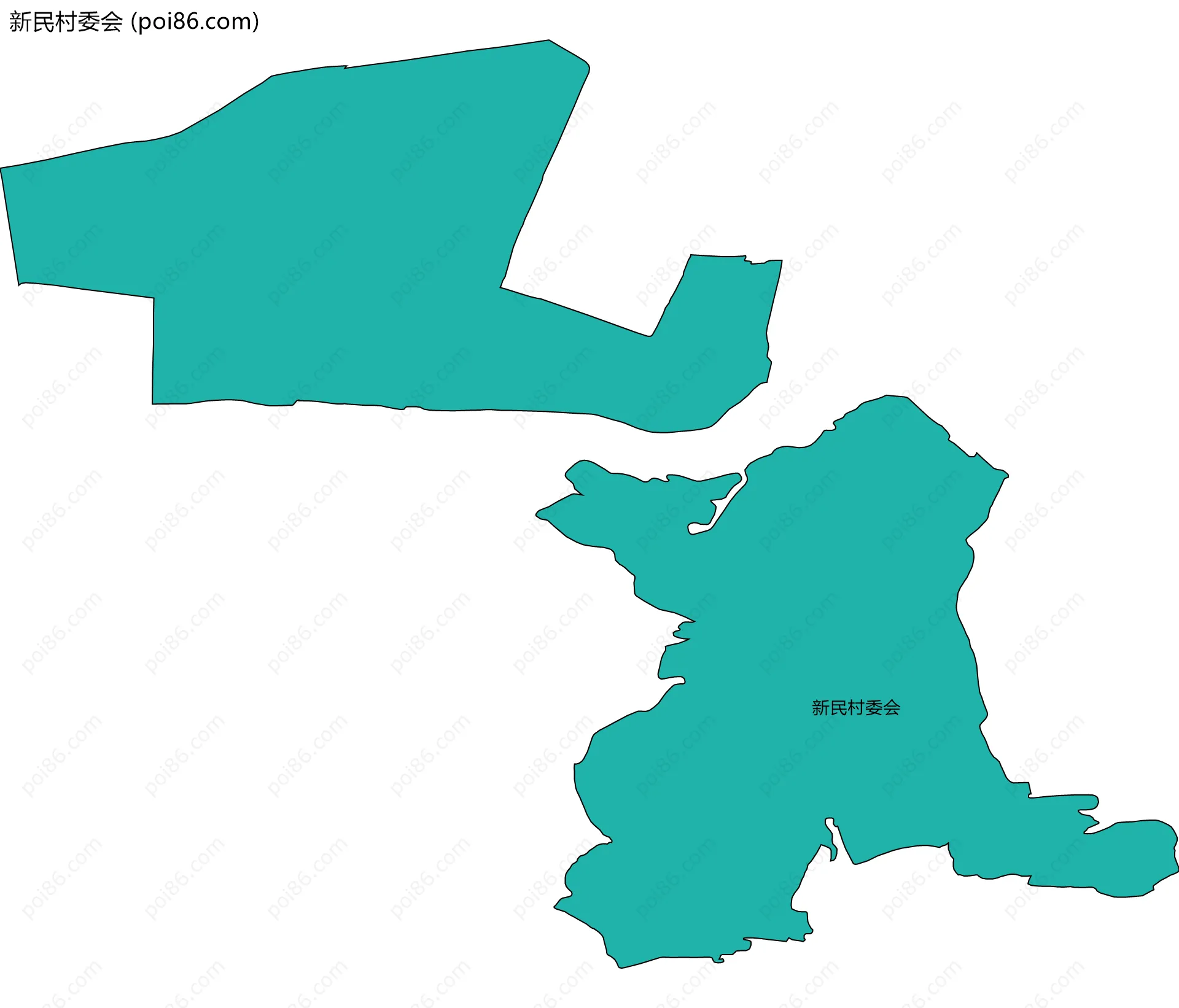 新民村委会边界地图