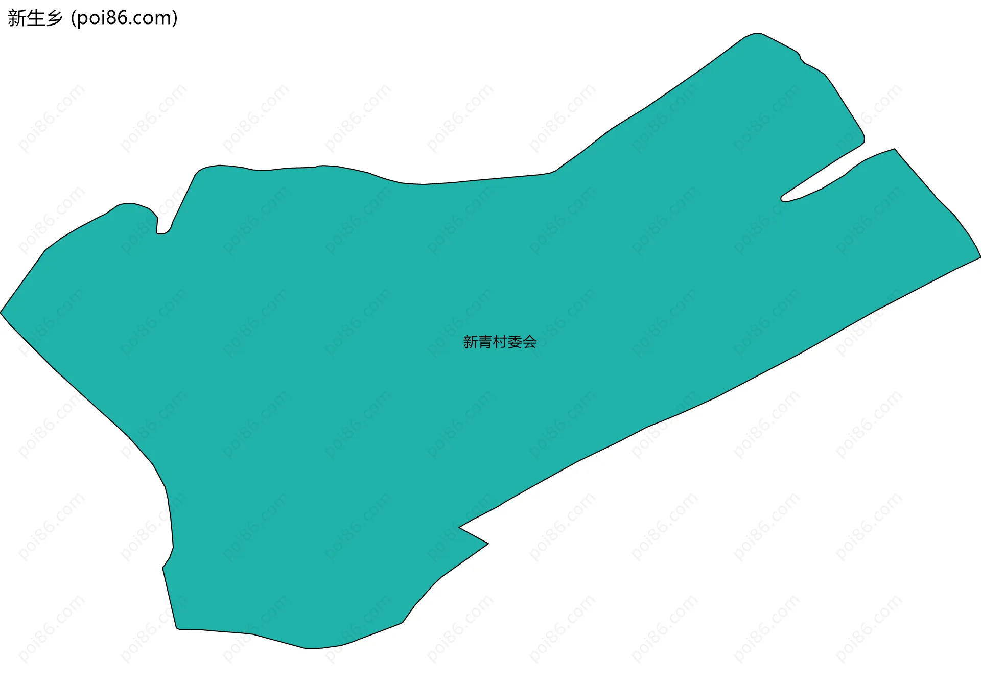 新生乡边界地图(五级行政区划)